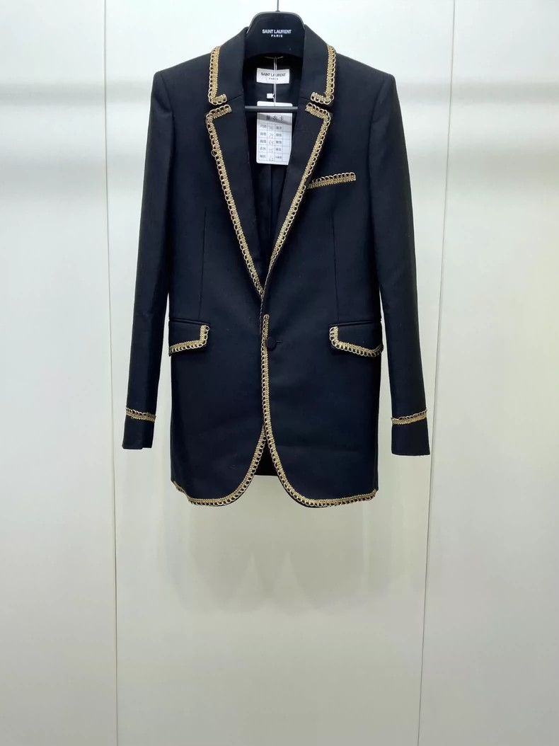 Yves Saint Laurent saint laurent Show style court embroidered gold-edged suit Size XXS / US 00 / IT 34 - 1 Thumbnail