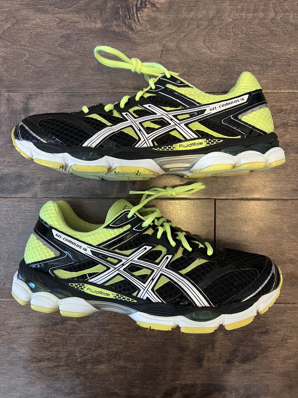 Asics Asics Gel Cumulus 16 Black/Neon Yellow Size US 9.5 / EU 42-43 - 3 Thumbnail