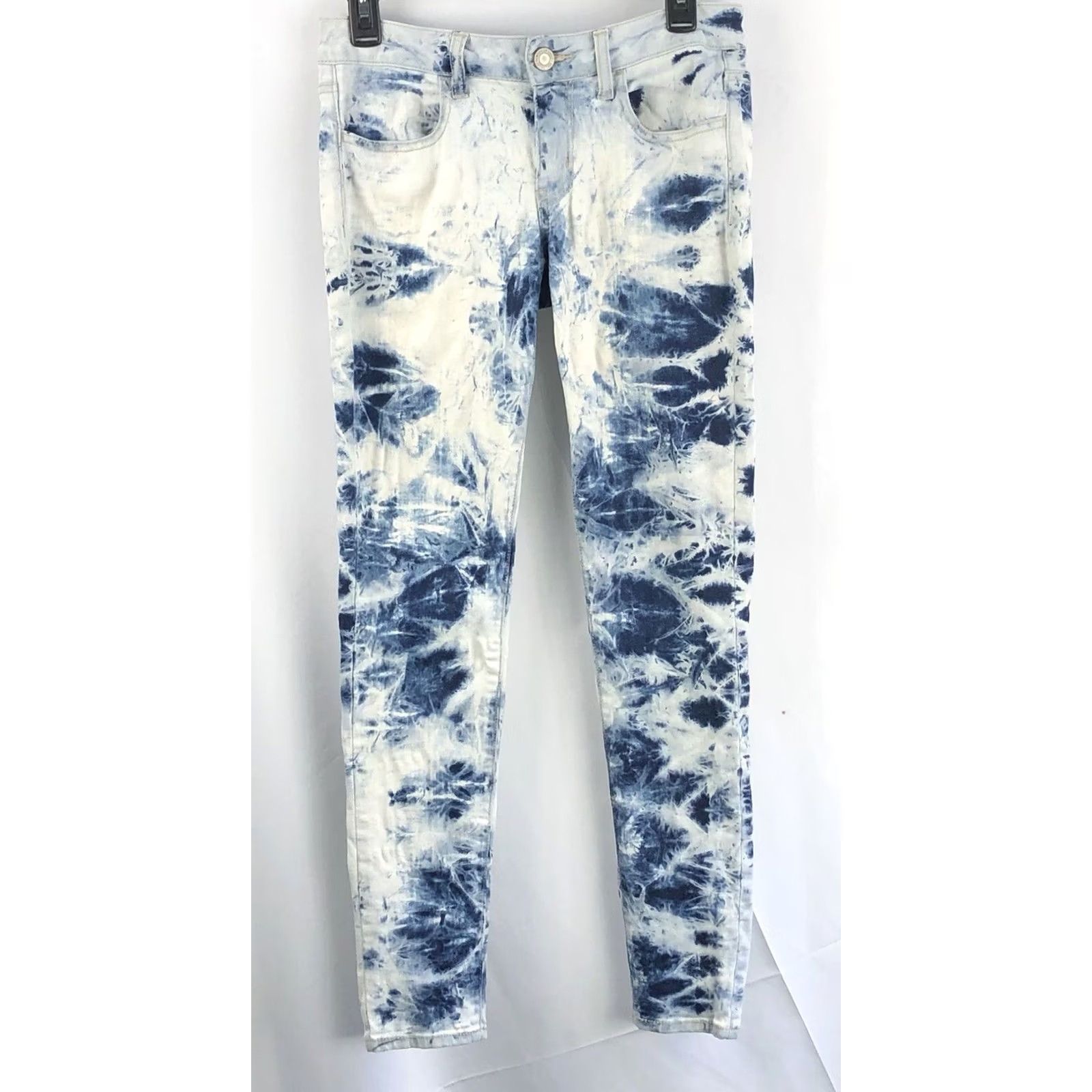 American Eagle Outfitters American Eagle Jegging Blue Jeans 8 Acid Wash 29" Waist Low Rise Denim 29" In Womens Size 29" - 4 Thumbnail
