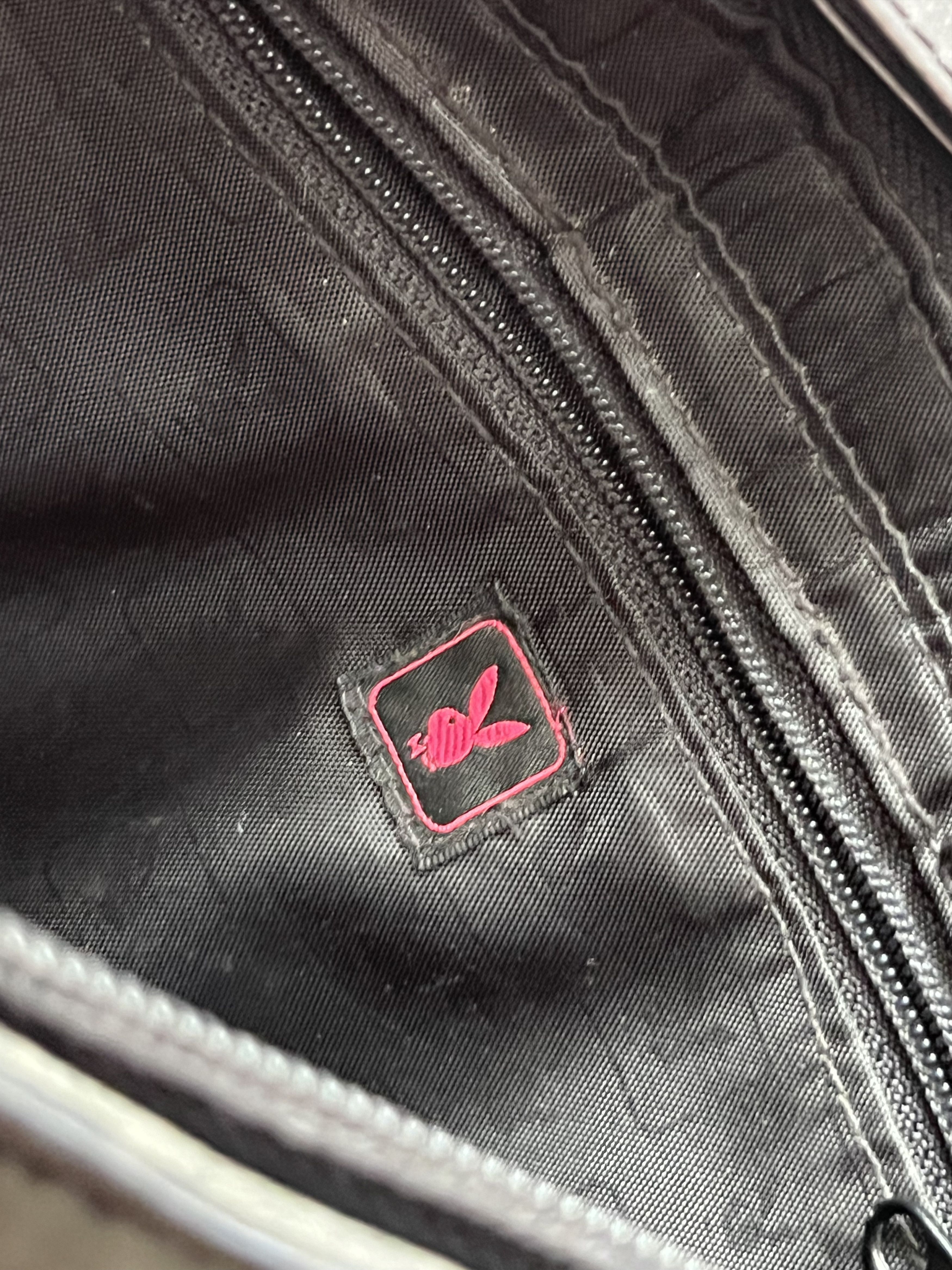Playboy Playboy Y2K Monogram Shoulder Bag Black Studded Baguette Size ONE SIZE - 15 Thumbnail