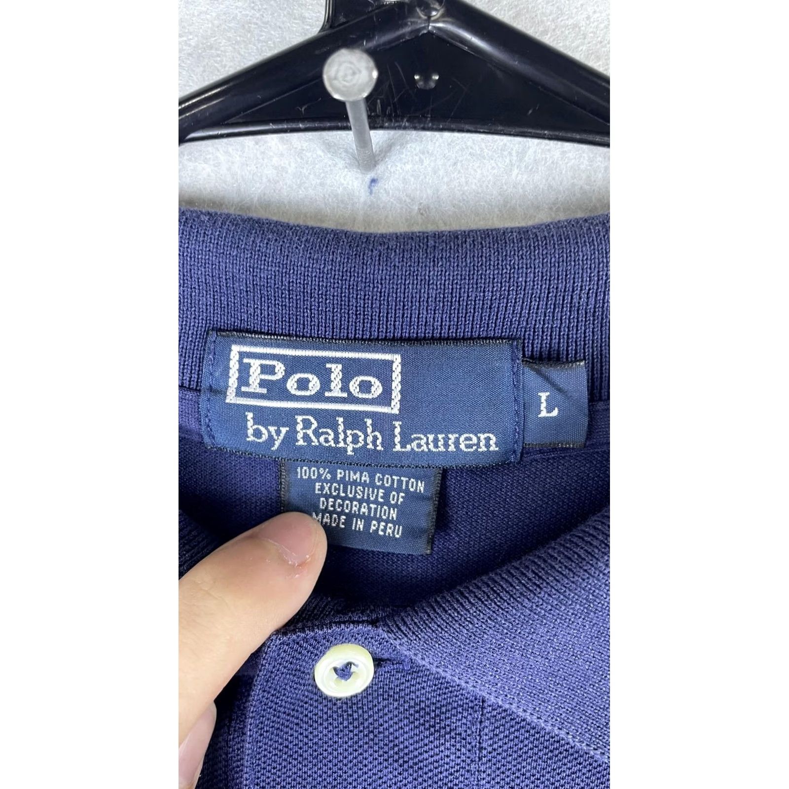 Polo Ralph Lauren Polo Ralph Lauren Mens Large Blue Pima Cotton Long Sleeve Polo Shirt Pony Logo Size US L / EU 52-54 / 3 - 5 Thumbnail
