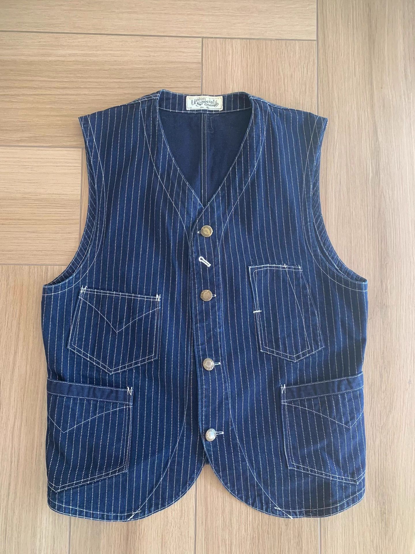 Freewheelers FREEWHEELERS WABASH Jpn dot discharge striped vest Size US XS / EU 42 / 0 - 1 Thumbnail