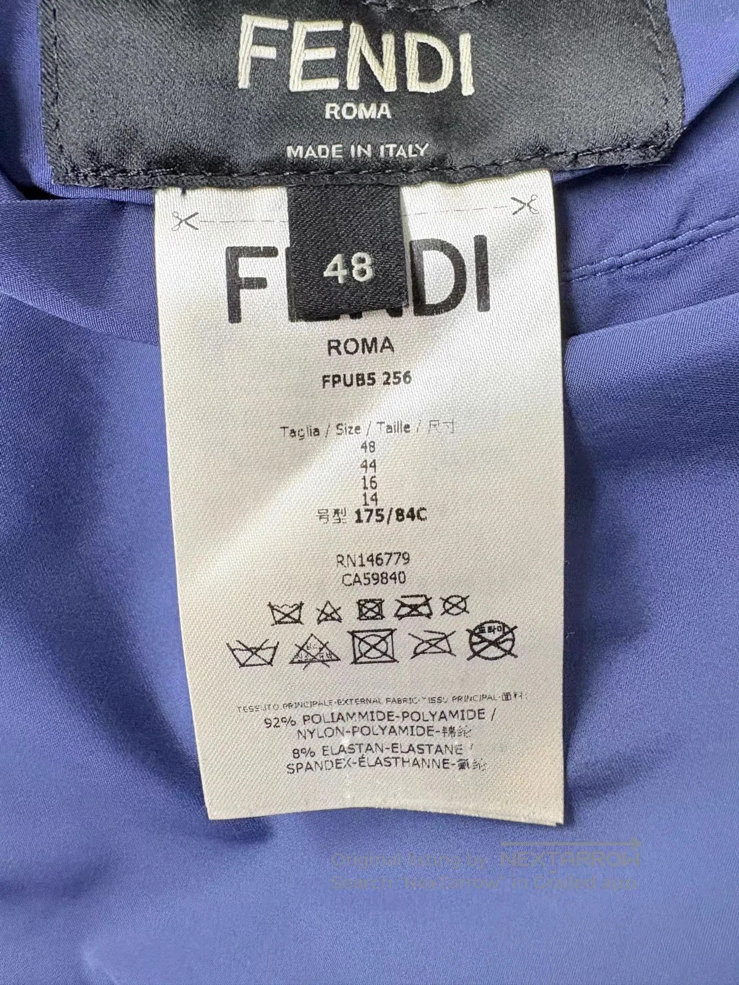 Fendi Blue Puffer Vest with Graphic Eye Design. Size US M / EU 48-50 / 2 - 6 Thumbnail
