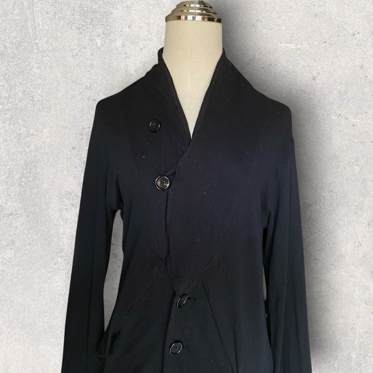 Ann Demeulemeester 2000’s Asymmetric Jersey Cotton Jacket Size S / US 4 / IT 40 - 4 Thumbnail