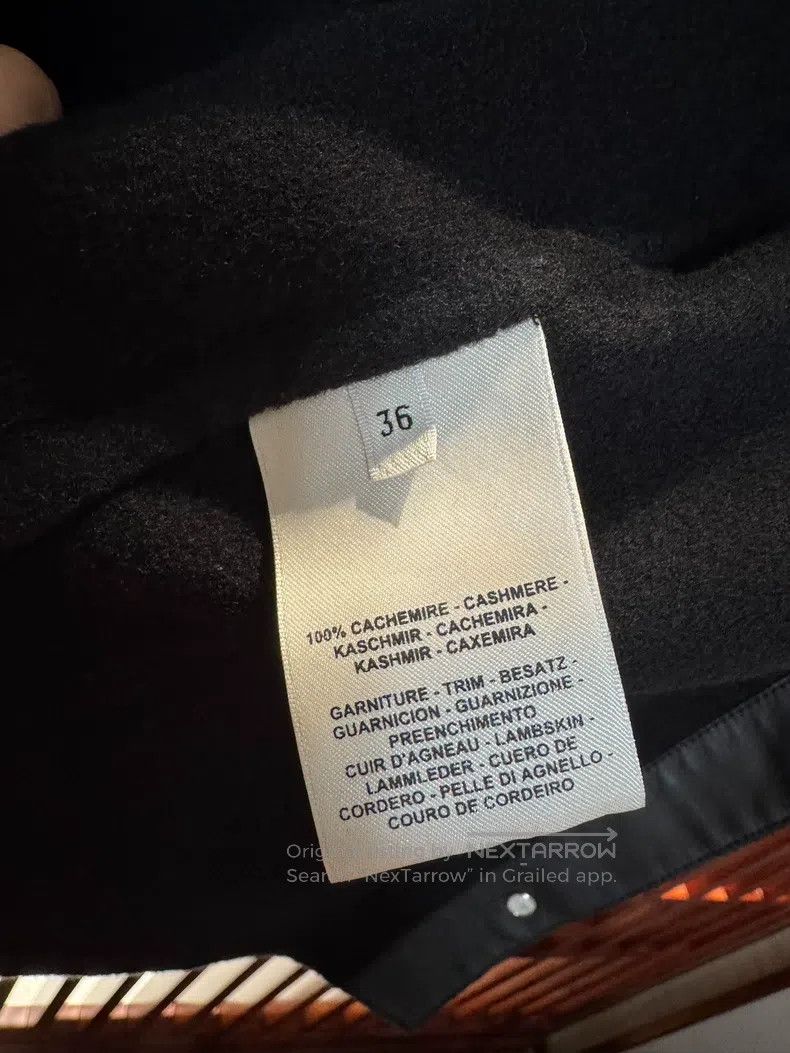 Hermes Hermes Black cashmere coat with patchwork leather Size XS / US 0-2 / IT 36-38 - 3 Thumbnail