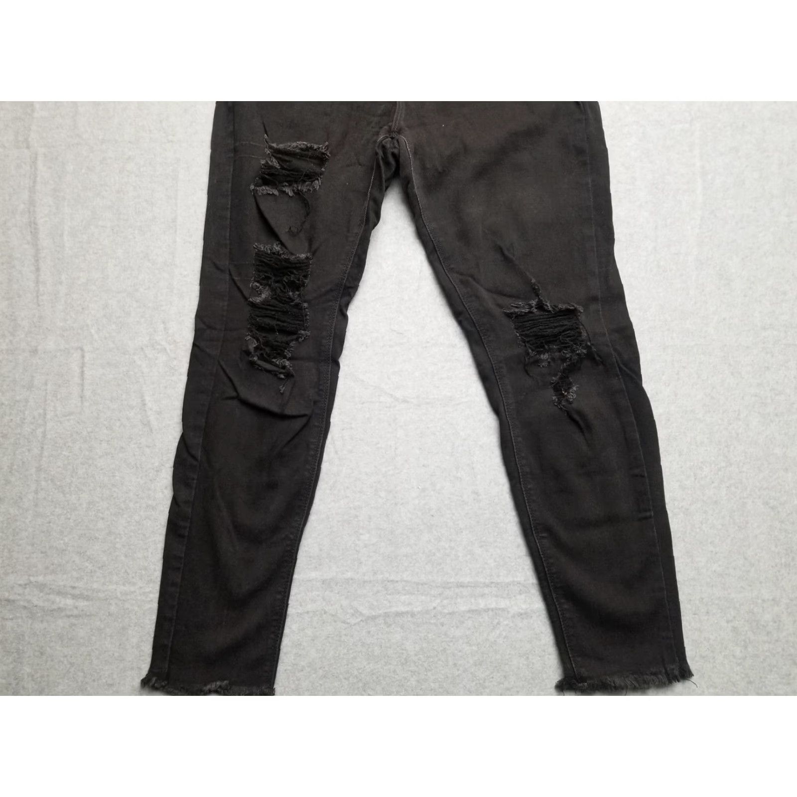 Denime JB Jeans Womens 30 Straight Leg Black Denim Stretch Distressed Jeggings Casual Size 30" / US 8 / IT 44 - 2 Thumbnail