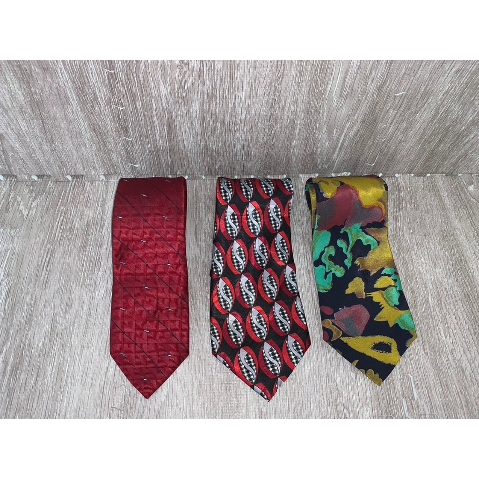 The Unbranded Brand Vintage Necktie Set 3pc Geometric Artistic Design Men's Size ONE SIZE - 1 Thumbnail