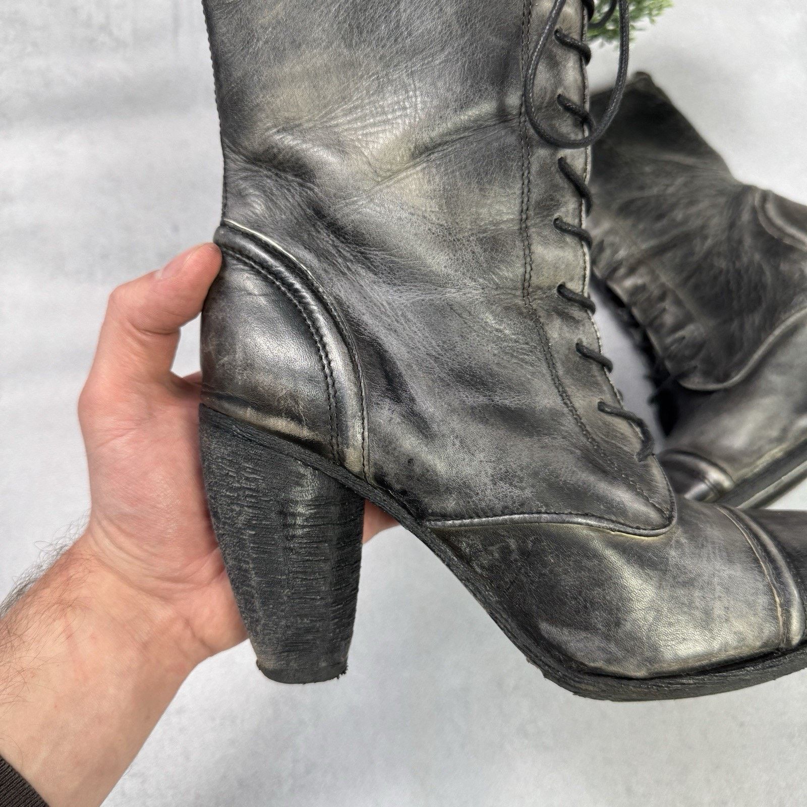 Allsaints All Saints Amarante Heel Distressed Leather Boots 39 US9 Size US 9 / IT 39 - 4 Thumbnail