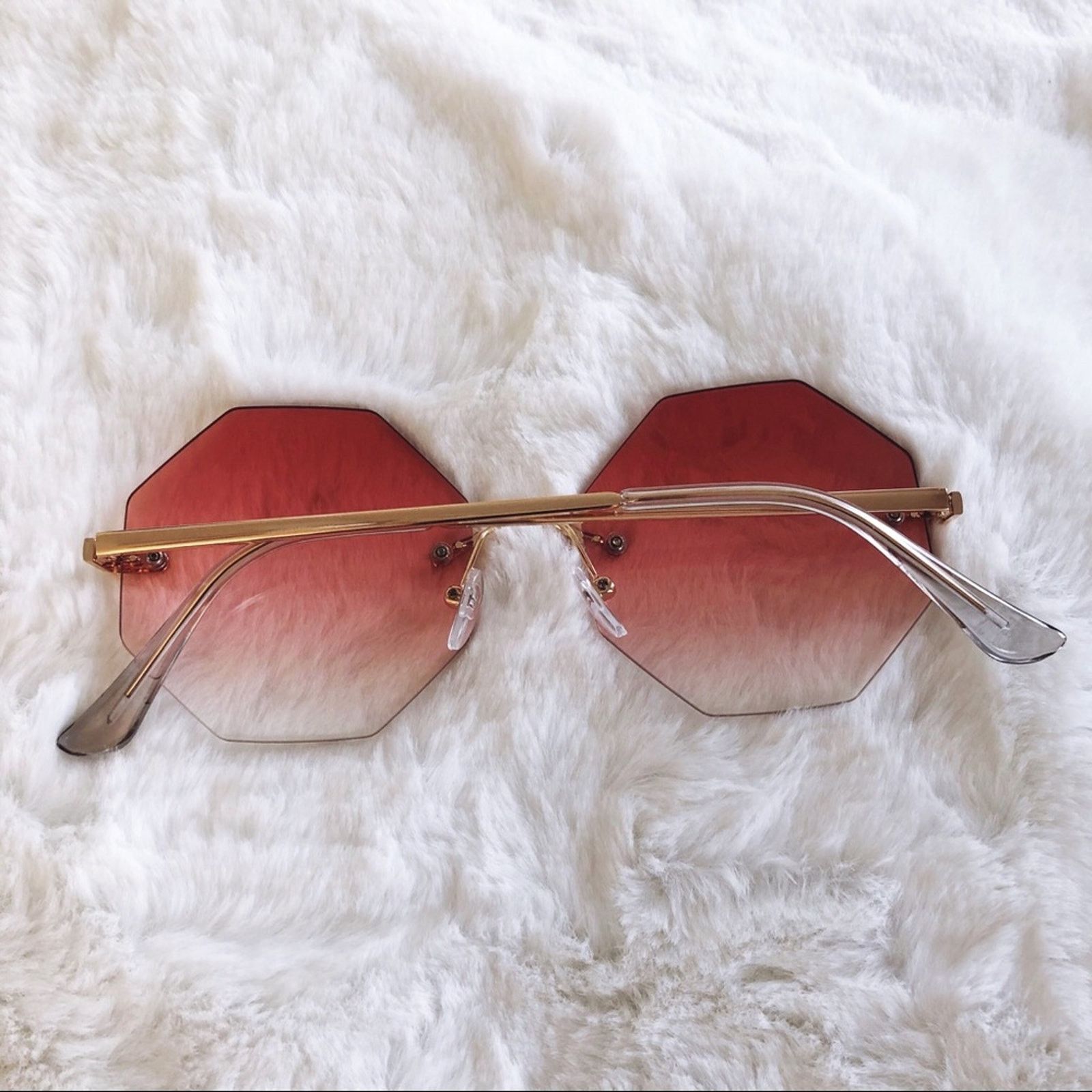 Other Alaiya Pink Octogonal Ombre Sunglasses Size ONE SIZE - 9 Thumbnail