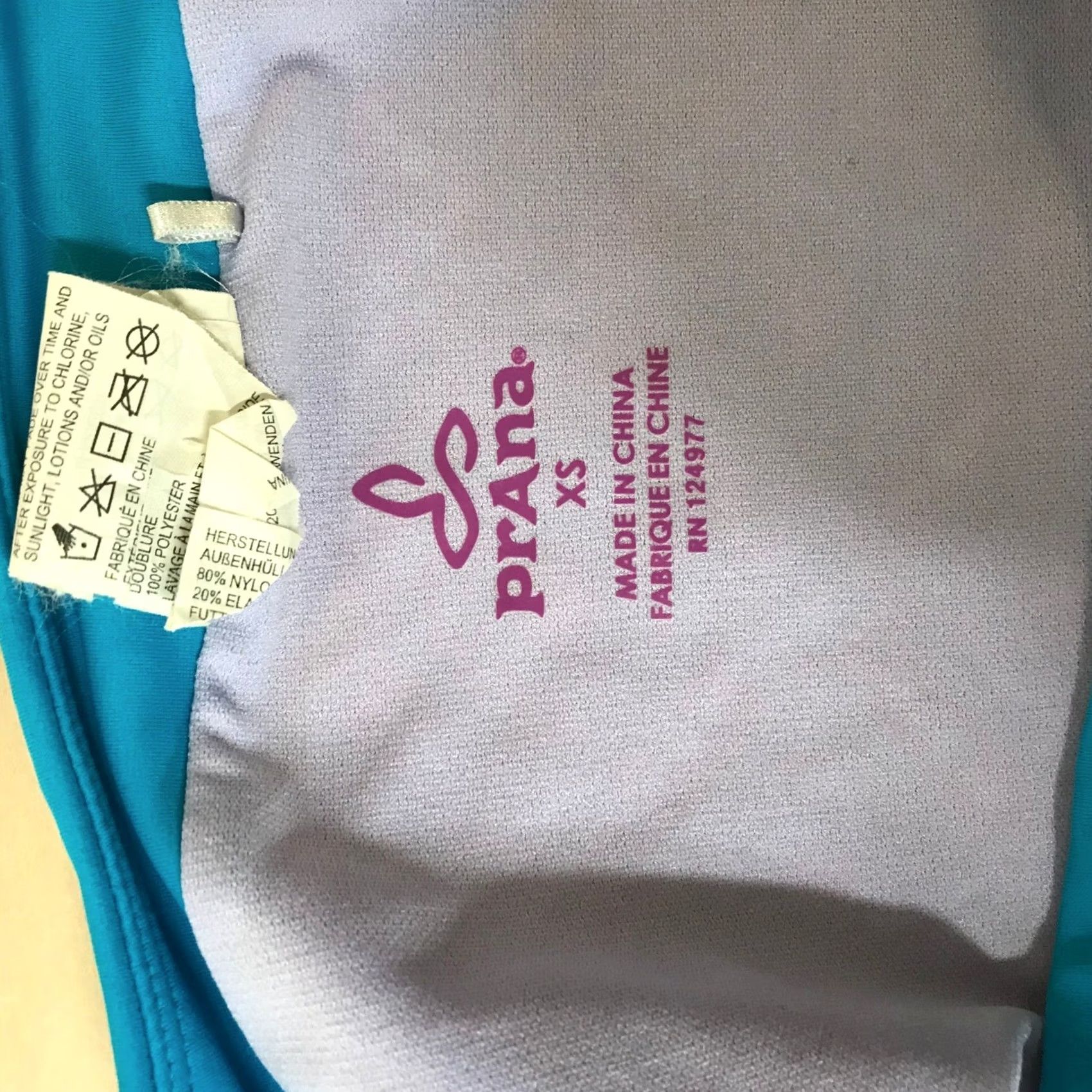 Prana Prana Womens XS Bottoms Bikini Multicolor Geometric Mandala Turquoise Purple Elastic Waist Lined Logo Charm Size 26" / US 2 / IT 38 - 6 Thumbnail