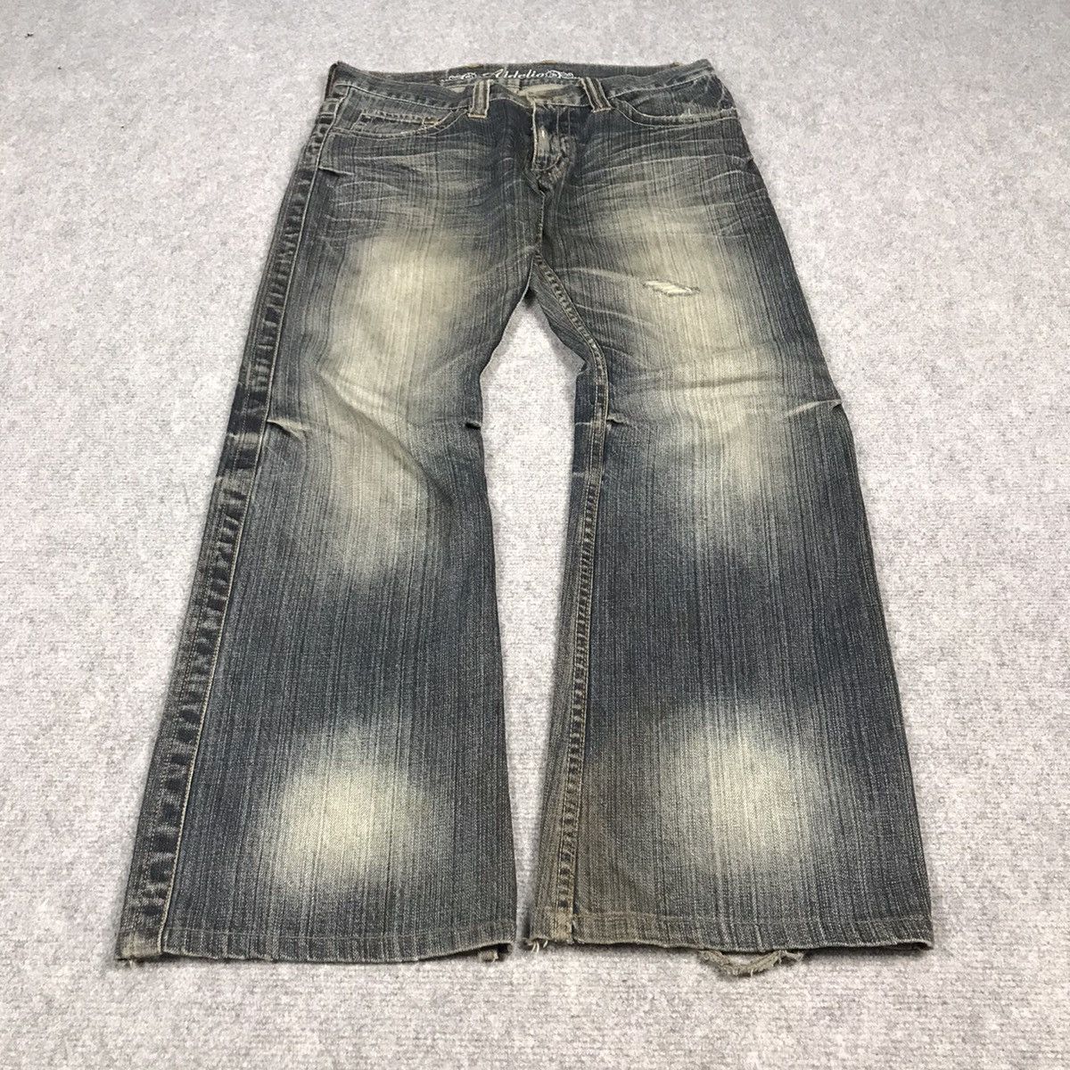 14th Addiction × If Six Was Nine FLARED🔥BOOTCUT ALDELIO JAPAN DISTRESSED DENIM PANTS Size US 30 / EU 46 - 9 Thumbnail