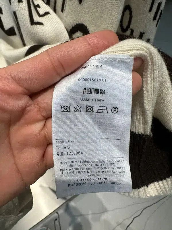 Valentino Valentino Cream Wool Logo Knit Sweater for Women . Size L / US 10 / IT 46 - 4 Thumbnail