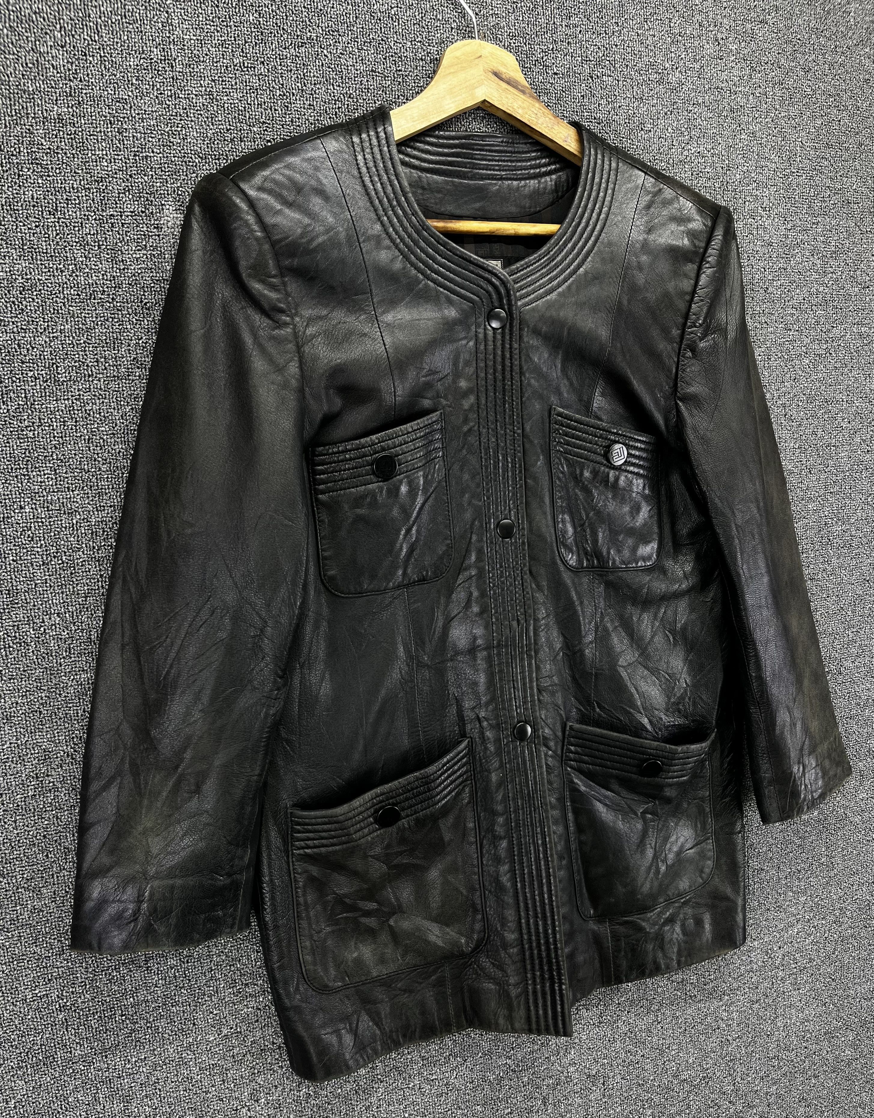 Balmain Vintage Pierre Balmain Luxury Button Up Leather Jacket Size L / US 10 / IT 46 - 2 Thumbnail