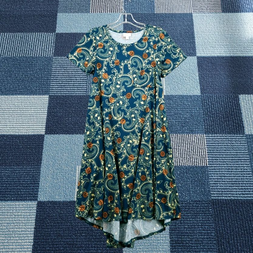 Vintage LuLaRoe Dress Womens XS Blue Paisley T-Shirt Swing Hi-Low Pocket Short Sleeve Size XS / US 0-2 / IT 36-38 - 1 Thumbnail
