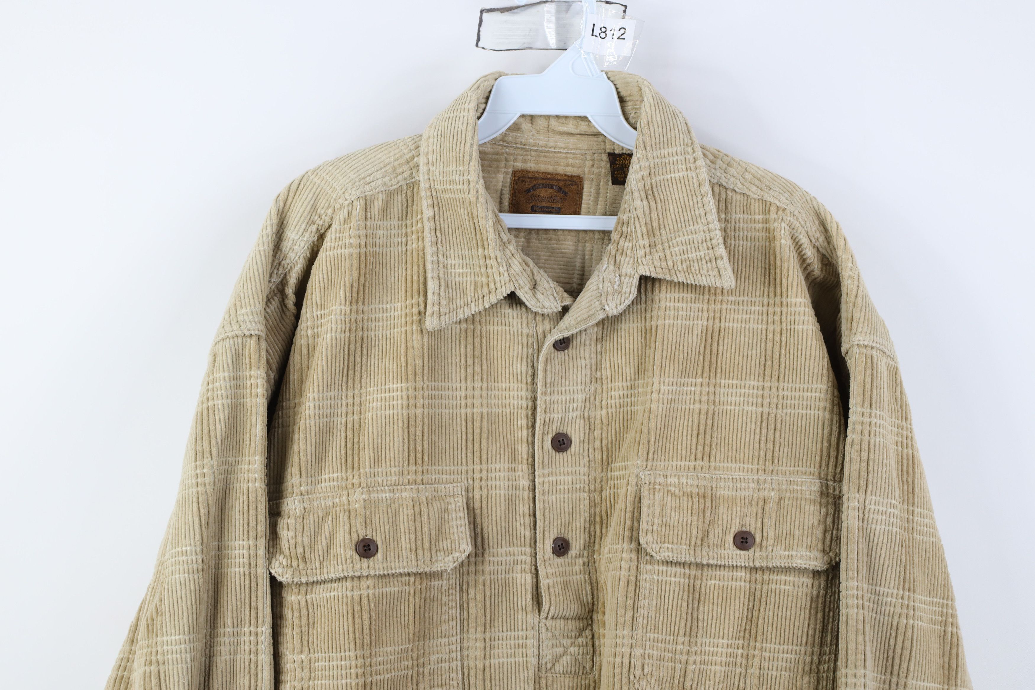 Vintage Vintage 90s Streetwear Corduroy Collared Henley Shirt Jacket Size US XL / EU 56 / 4 - 2 Thumbnail