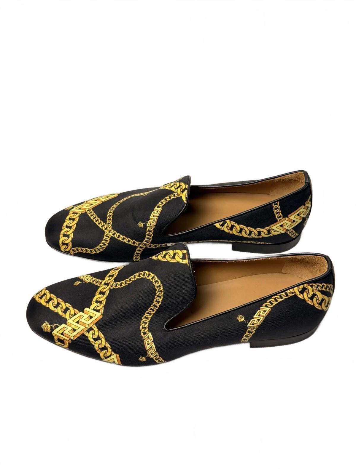 Versace Versace La Greca Chain Print Loafer Gold Silk SZ 41 US 8 Size US 8 / EU 41 - 3 Thumbnail