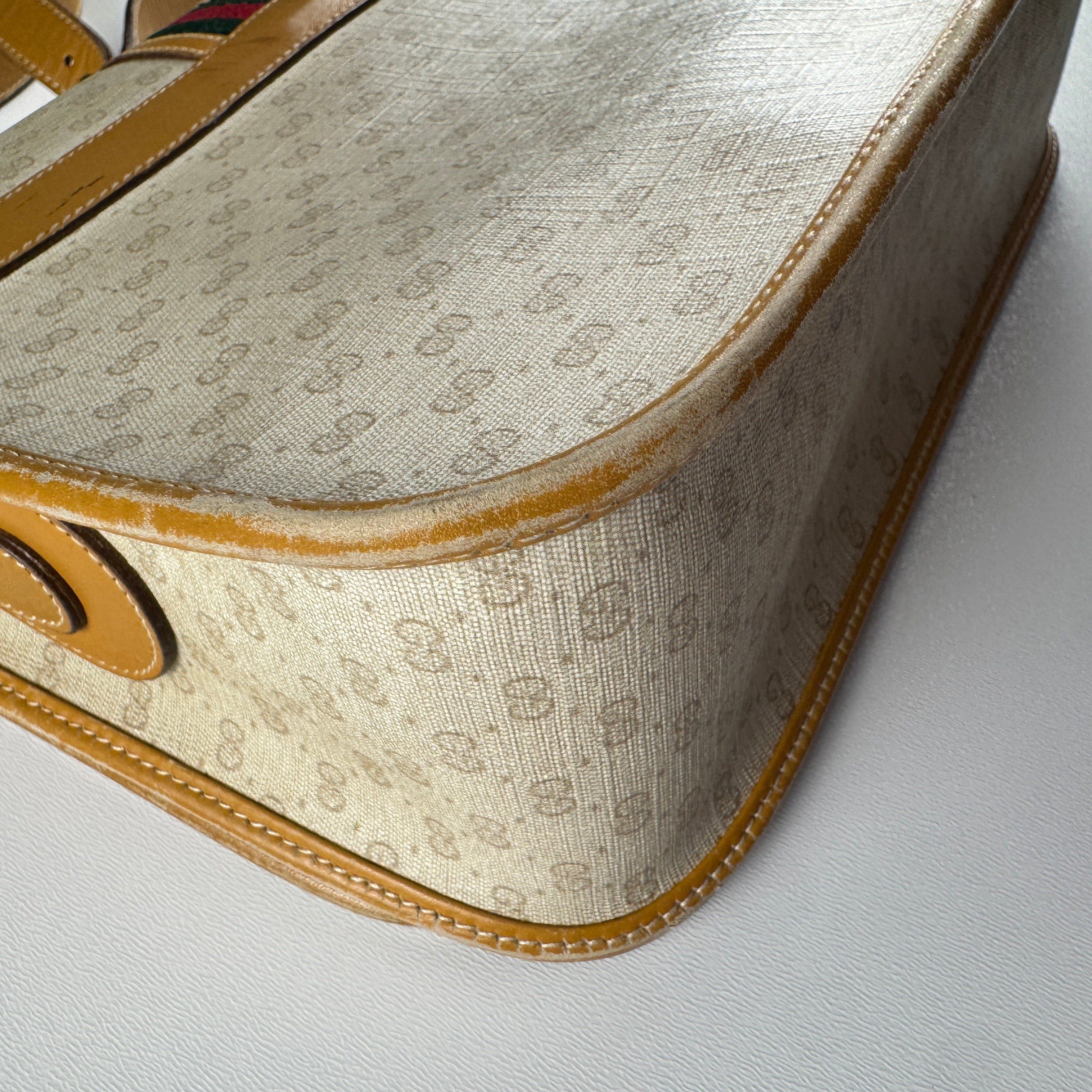Gucci Gucci Sherry Line Beige Micro GG Web Design Shoulder Bag Size ONE SIZE - 9 Thumbnail