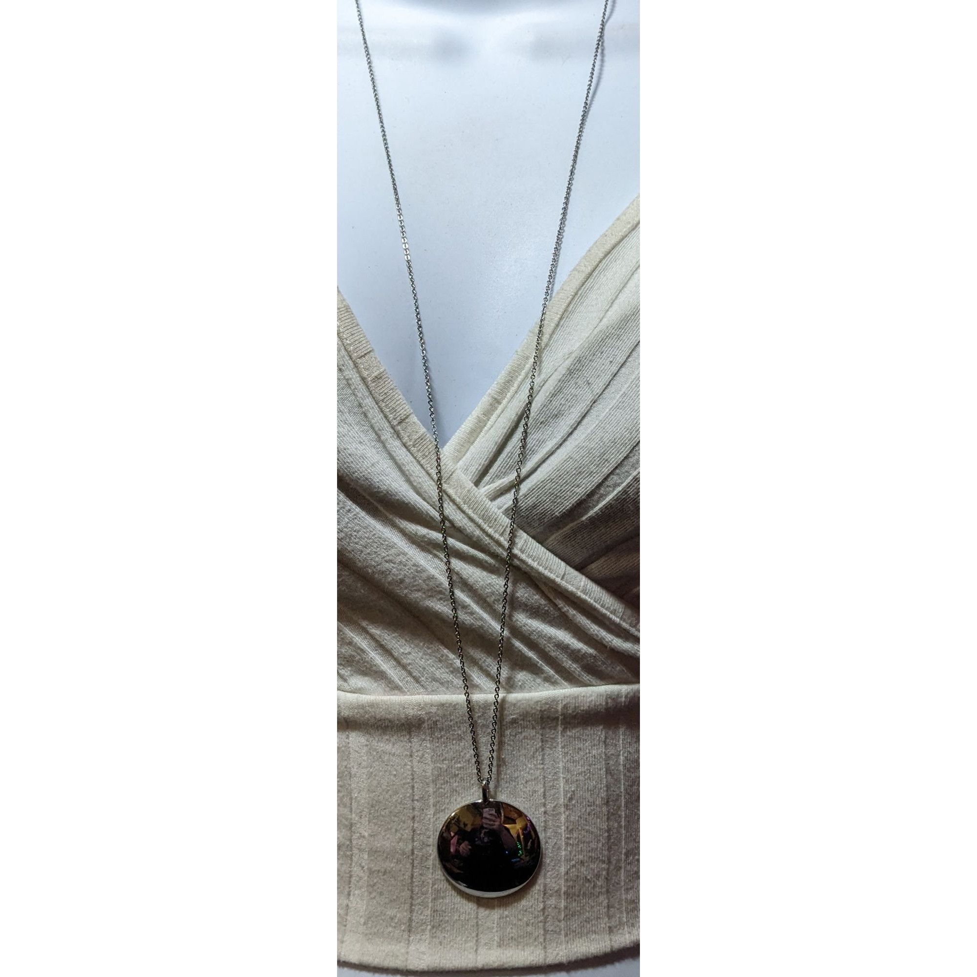 Loft Loft Silver Tone Mirror Finish Medallion Necklace Size ONE SIZE - 6 Thumbnail
