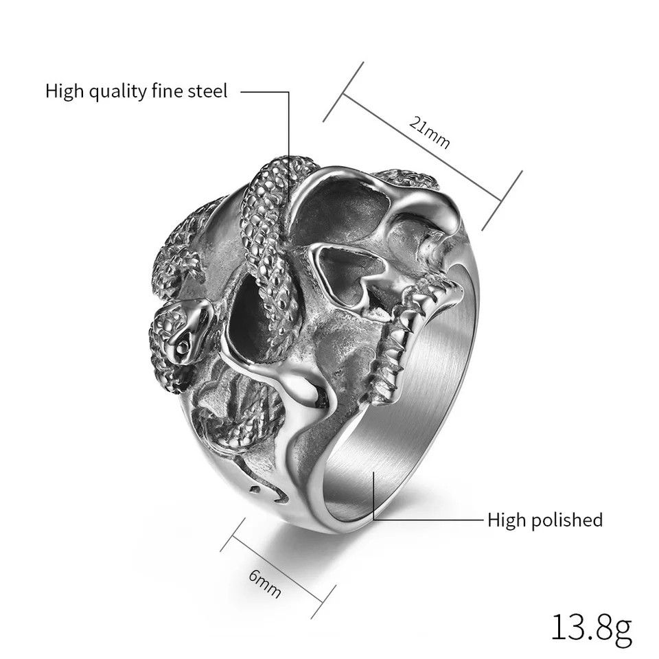 Japanese Brand × Vintage Punk snake skull ring Size ONE SIZE - 4 Thumbnail