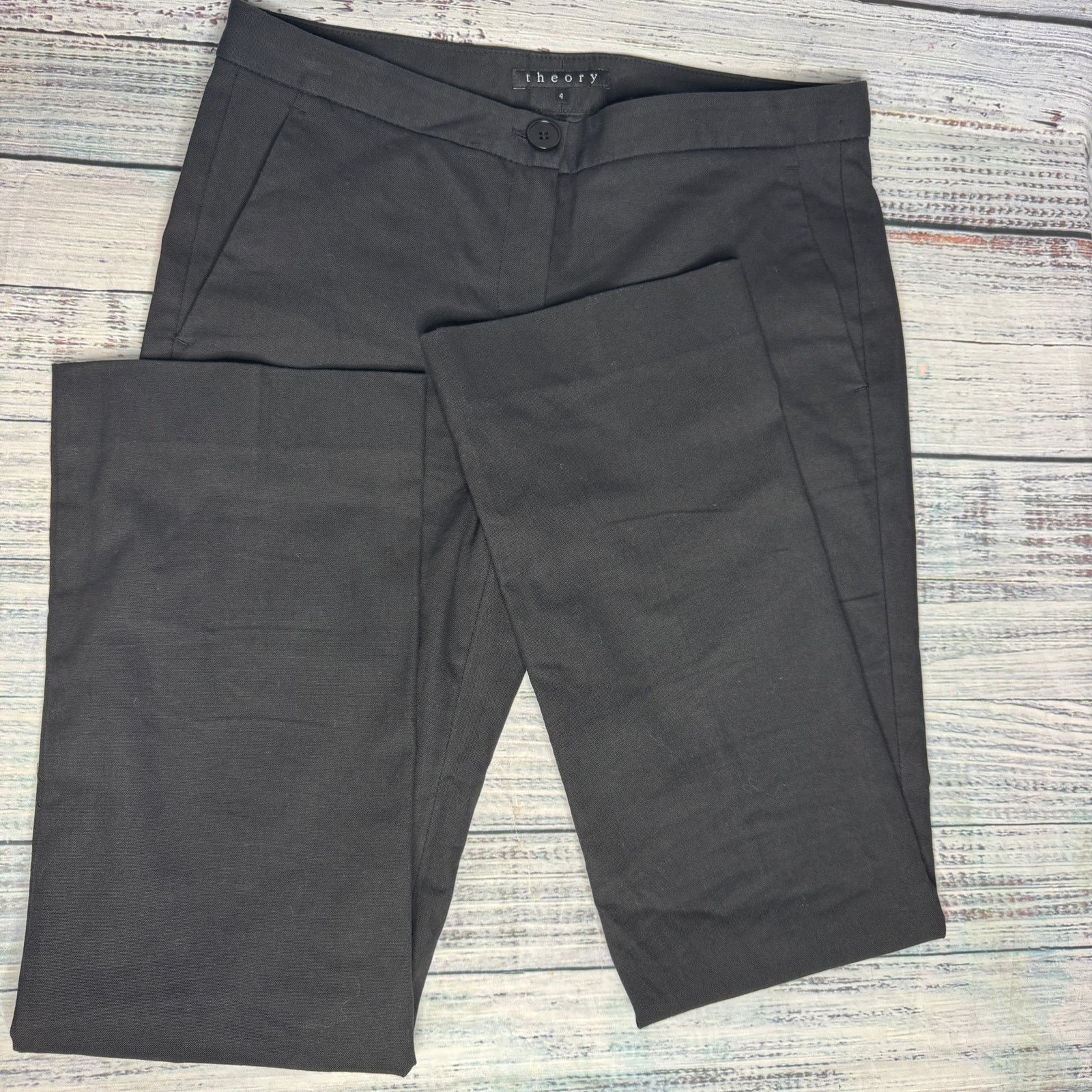 Theory Theory Black Dress Pants 4 Tailored Trouser Classic Workwear Size 27" / US 4 / IT 40 - 1 Thumbnail