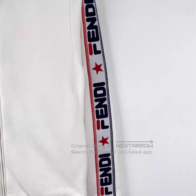 Fendi Fendi White Side Logo Letter Stripe Cotton Stand Collar Zi Size XS / US 0-2 / IT 36-38 - 4 Thumbnail