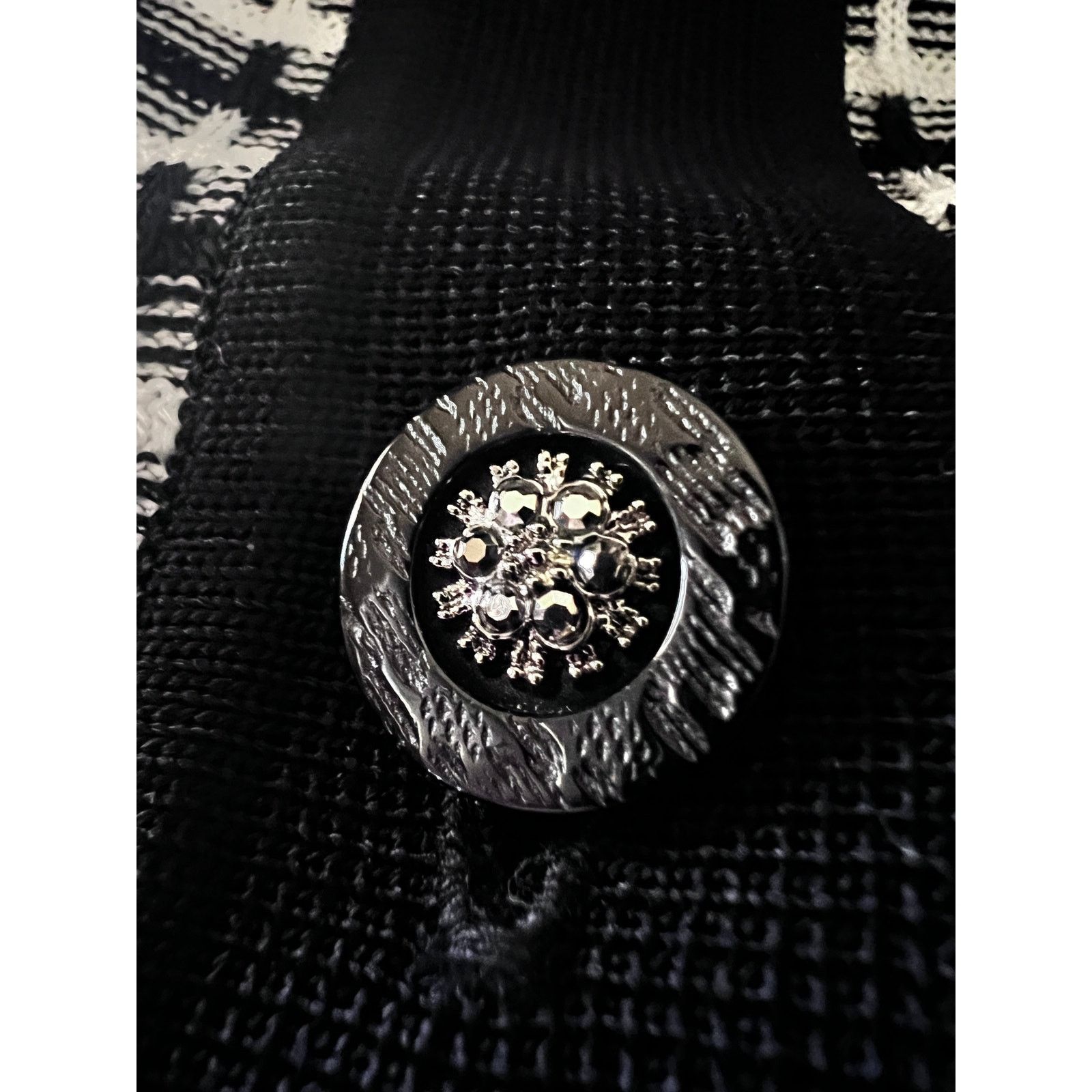 Vintage Misook Vintage 90s Black White Knit Button Shirt L Stretch Size L / US 10 / IT 46 - 6 Thumbnail