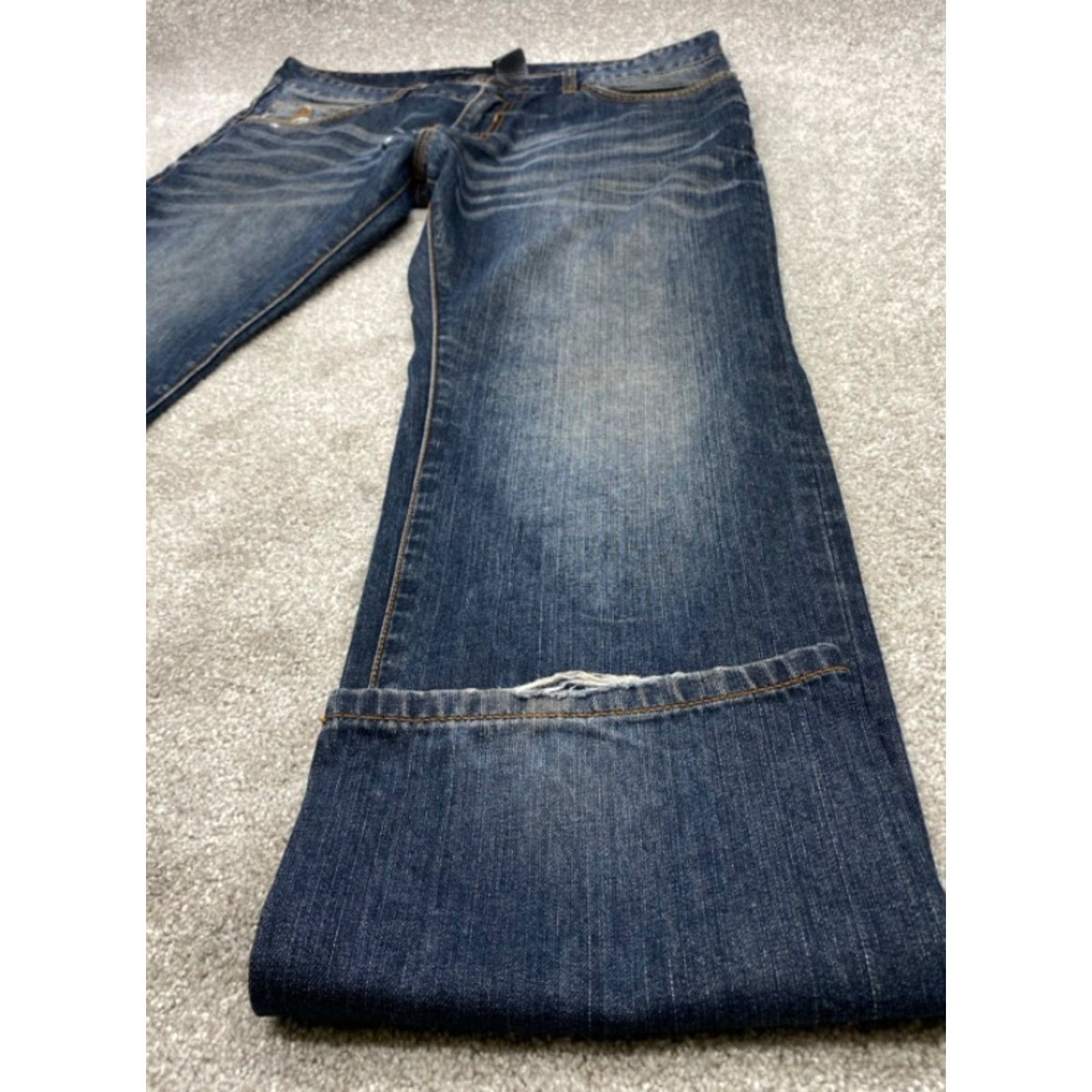 Rocawear Rocawear Jeans Mens 34x32 Blue Denim Straight Fit Distressed 100% Cotton 5538 Jeans Mens Regular 5-Pocket 90s Hip Hop Style Size US 34 / EU 50 - 3 Thumbnail