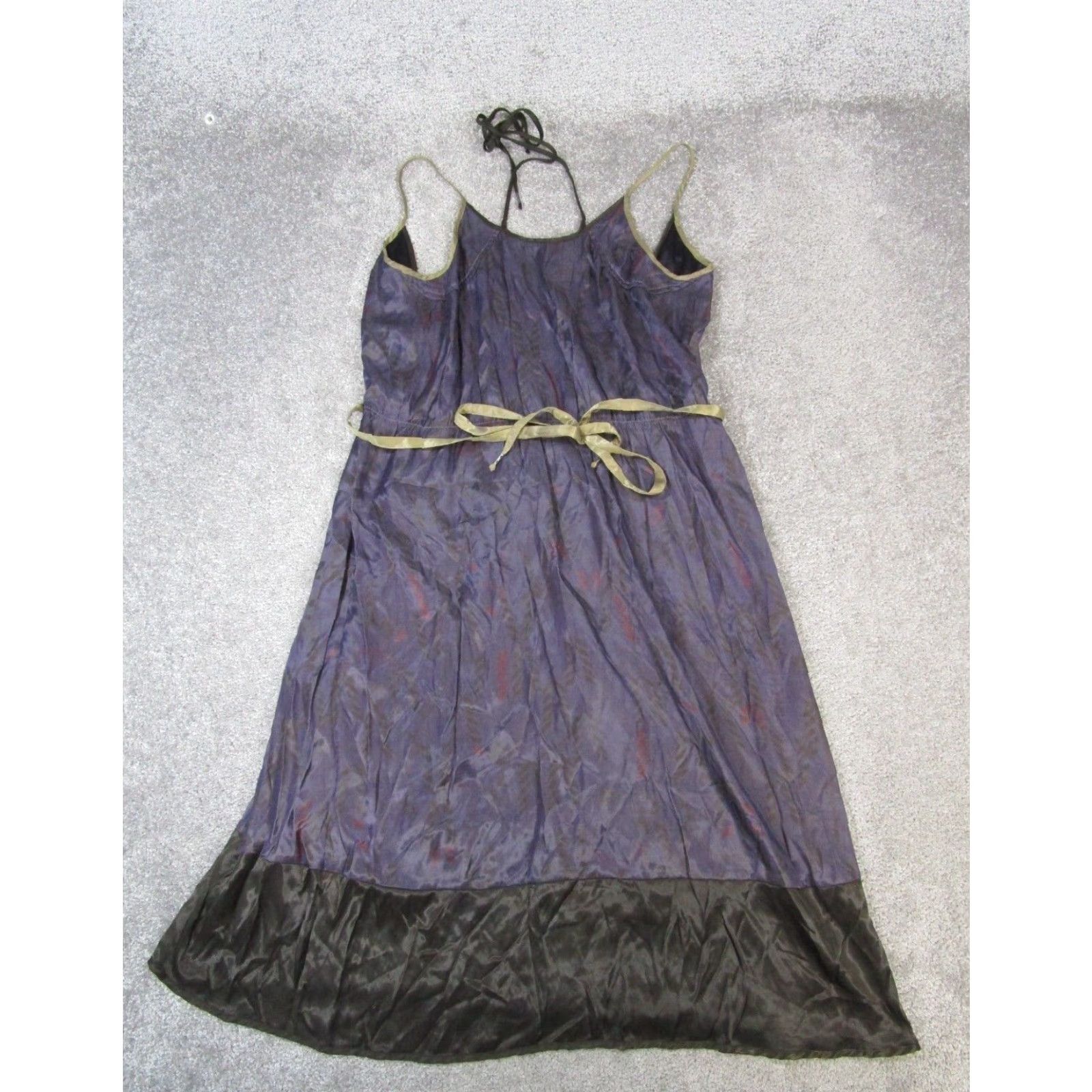 Vintage Diesal Dress Womens M Purple Satin Wrap Halter Knee Length Viscose Blouson A-Line Sheath Shift Size M / US 6-8 / IT 42-44 - 2 Thumbnail