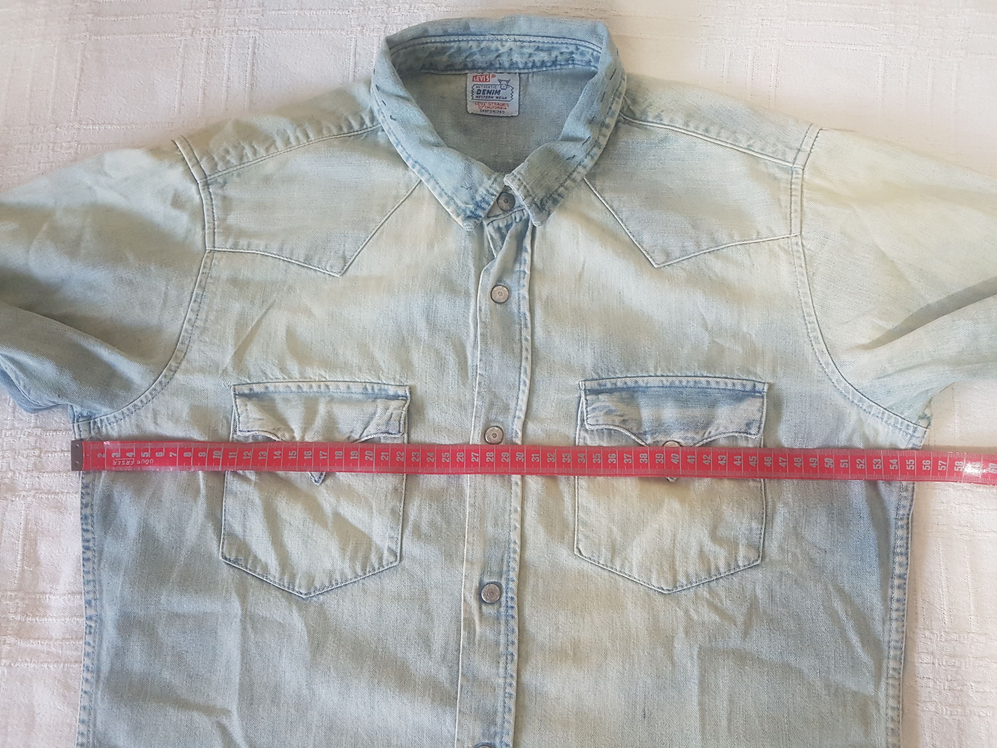 Levi's Vintage Clothing LVC 50's Shorthorn Western Denim Shirt Size US M / EU 48-50 / 2 - 12 Thumbnail
