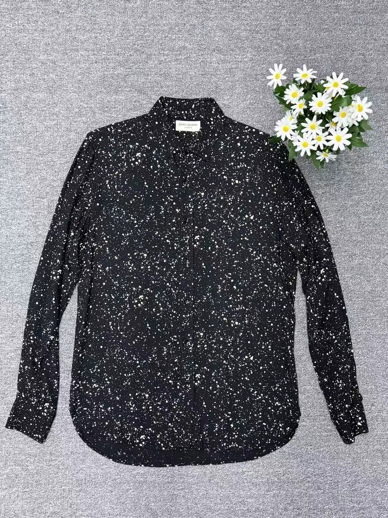 Yves Saint Laurent Saint Laurent size 39 Starry Sky Ink-Splashing Shirt 2502- Size US M / EU 48-50 / 2 - 1 Thumbnail
