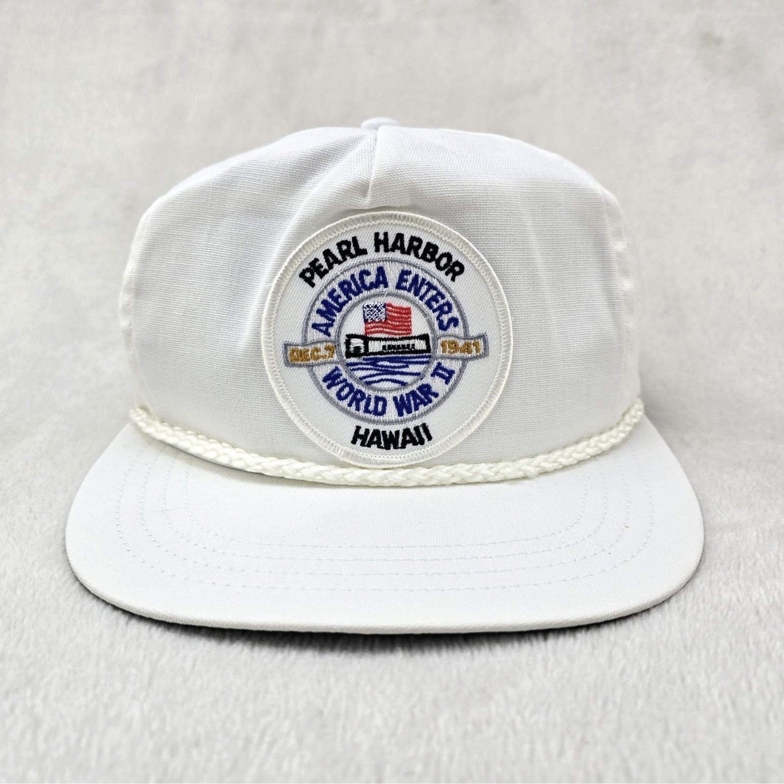 Other Vintage SKM Pearl Harbor Hawaii World War Snapback Rope Hat Size ONE SIZE - 1 Thumbnail