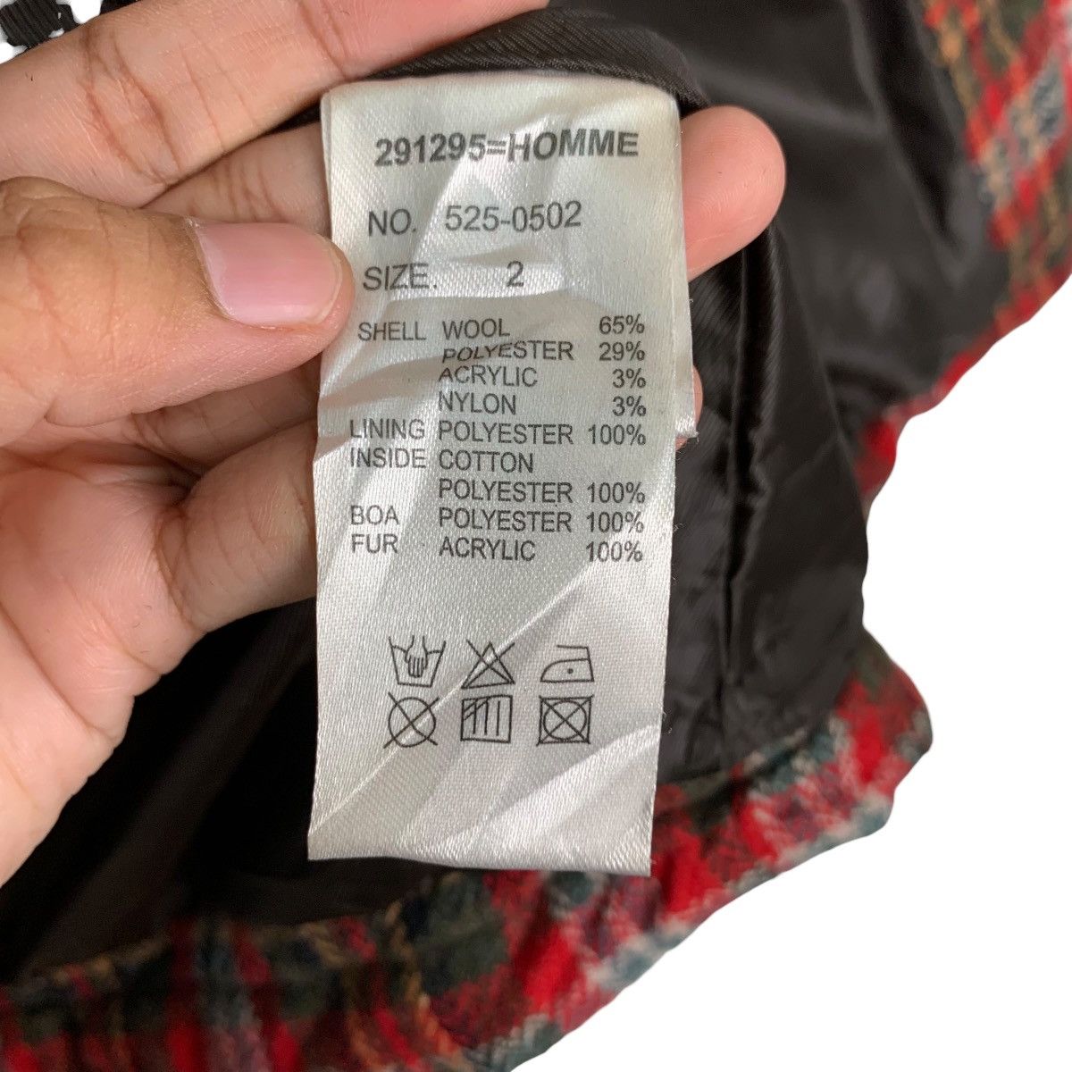 Japanese Brand 291295 HOMME Red Tartan Wool Hooded Coat Jacket #1052-C47 Size US M / EU 48-50 / 2 - 17 Thumbnail