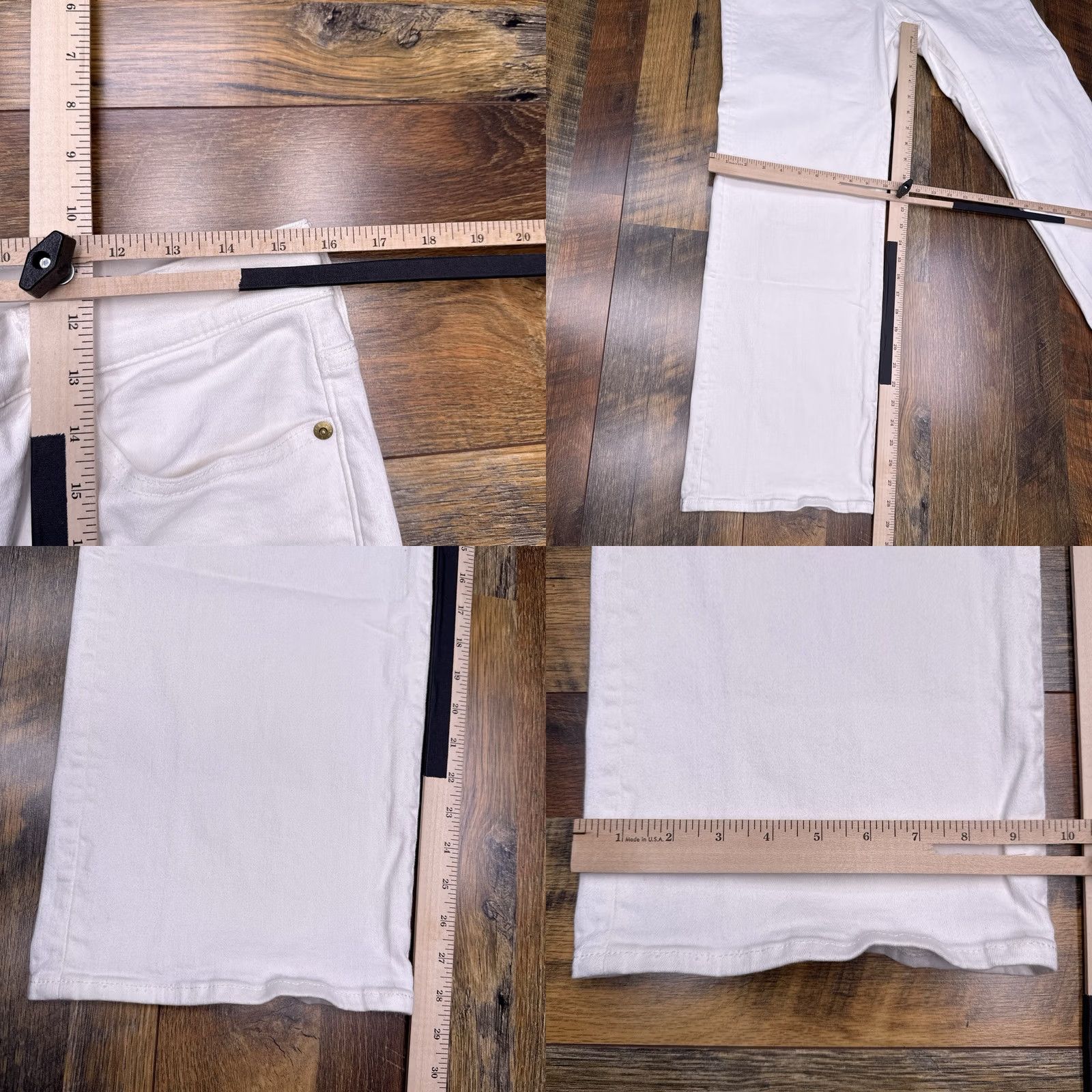 J.Crew J Crew 96 Wide Jeans 29 White Stretch Low Rise Slim Womens CH843 Size 29" - 9 Thumbnail