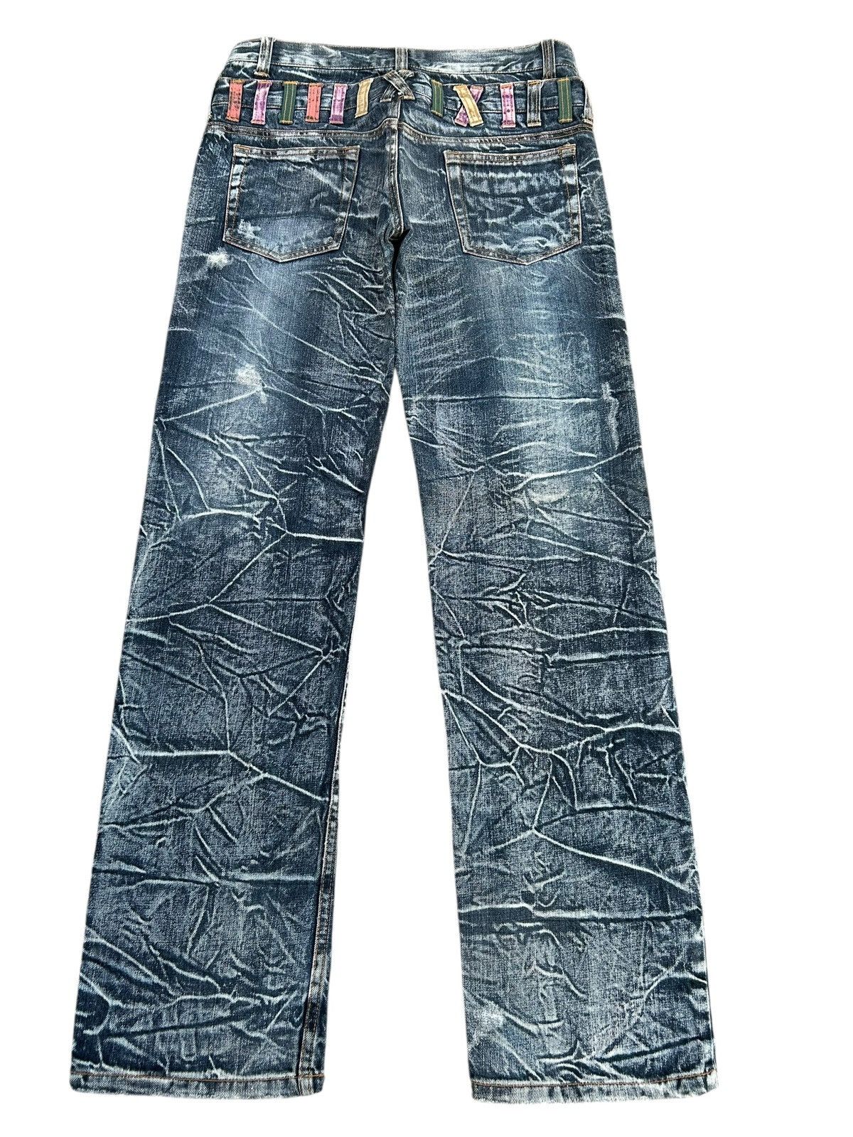Kapital Nylaus Double Waist Japanese Punk Distressed Denim Jeans Size US 34 / EU 50 - 3 Thumbnail