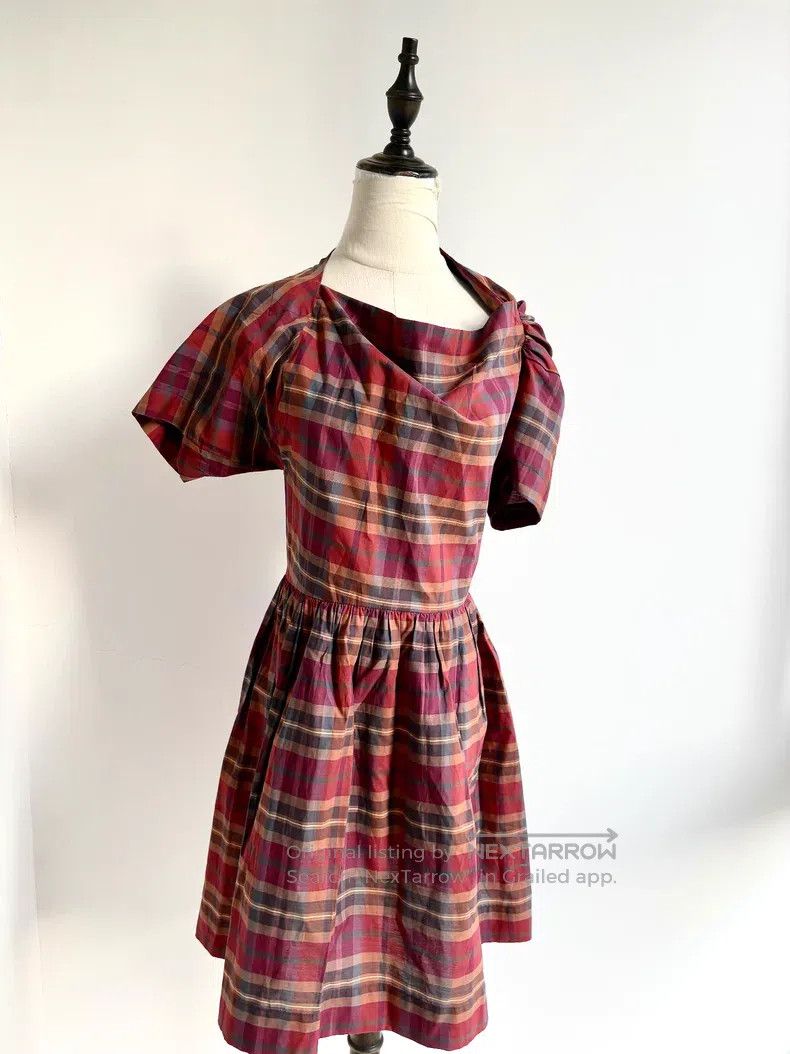 Vivienne Westwood Vivienne Westwood Vintage Red Plaid Witch Irregular Cut Dr Size M / US 6-8 / IT 42-44 - 6 Thumbnail