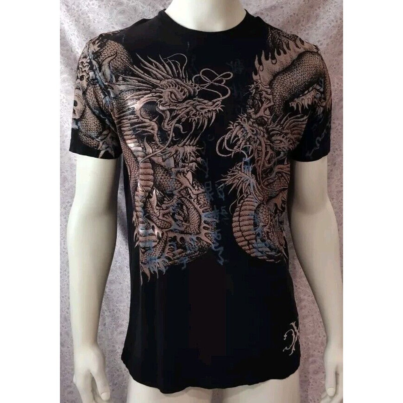 Other Xtreme Couture, Chinese Dragons Double Sided Black T-Shirt L Size US L / EU 52-54 / 3 - 1 Thumbnail