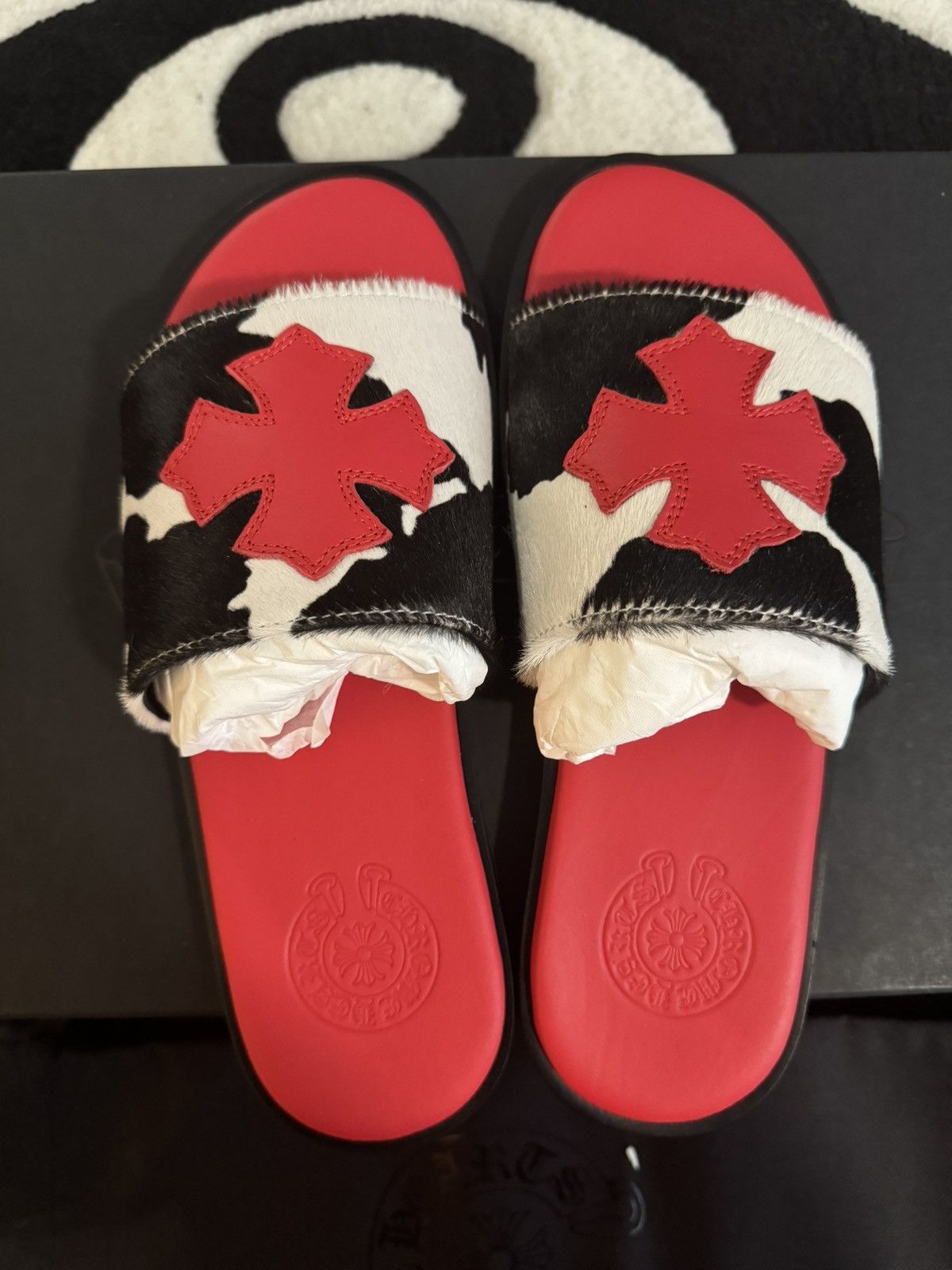 Chrome Hearts chrome hearts red cow patch slide Size US 6.5 / EU 39-40 - 3 Thumbnail