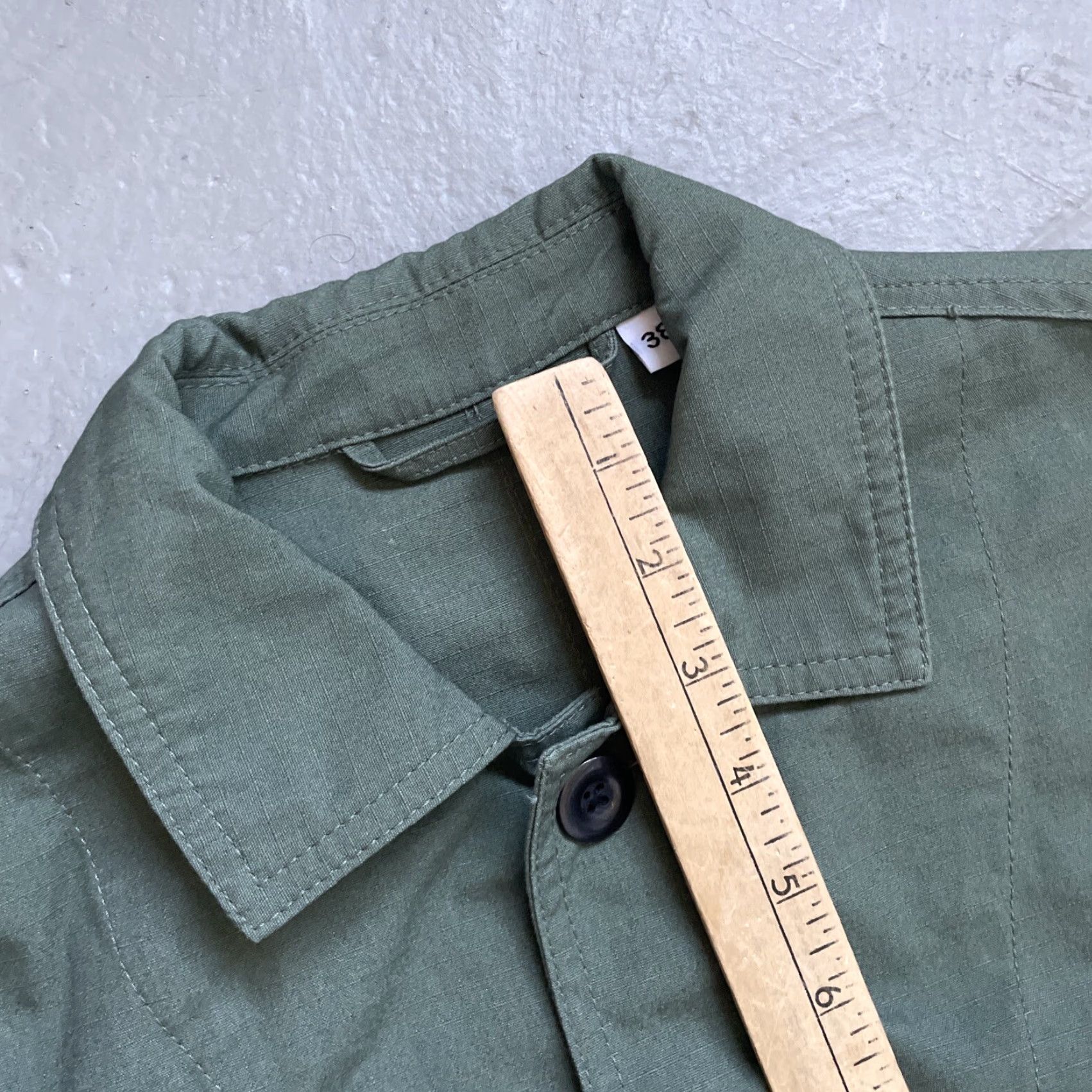 Vintage VINTAGE Chore Work Jacket Military Green 38 Mens Unbranded Ripstop Euro Style Jacket Size US XXS / EU 40 - 4 Thumbnail