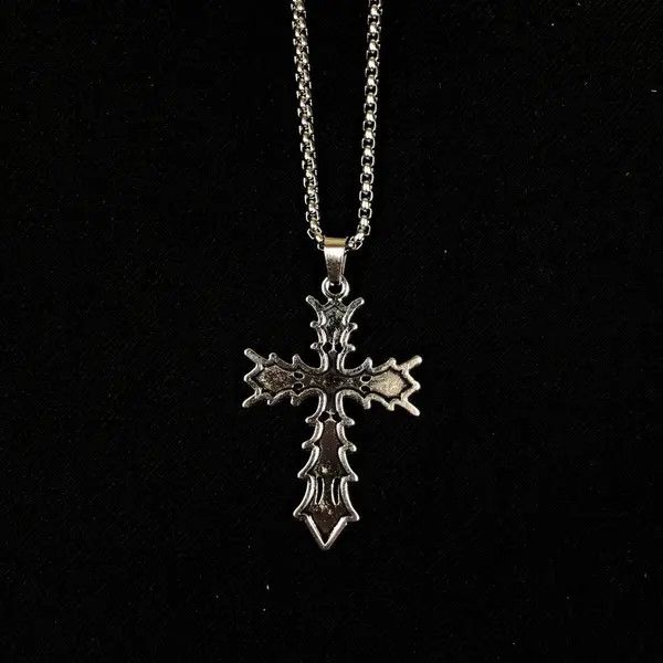 Jewelry Vamp Cross Necklace Punk Opium Chain Size ONE SIZE - 4 Thumbnail
