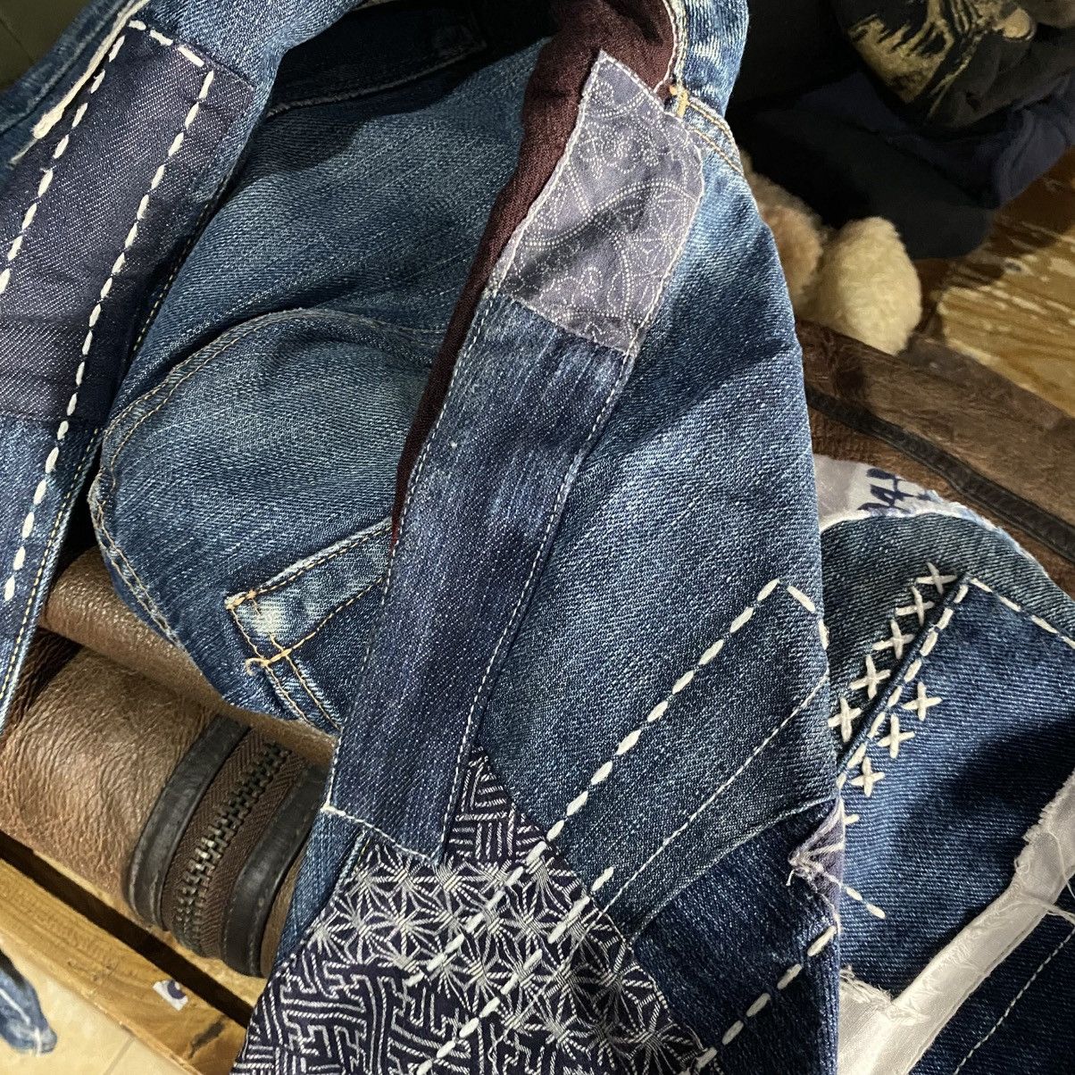 Bape Bape head crown jeans custom made boro sashiko Size US 38 / EU 54 - 17 Thumbnail