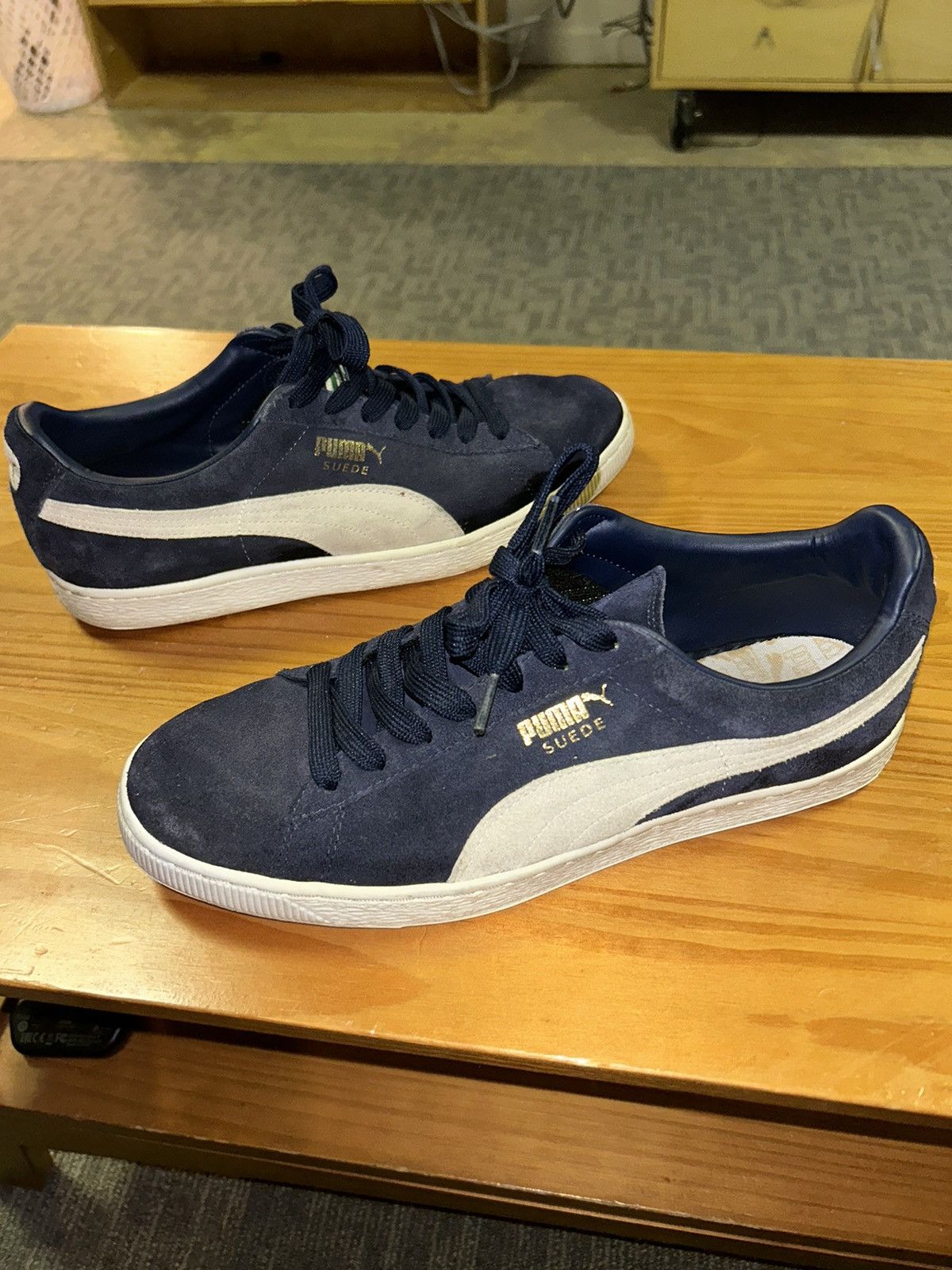 Puma Puma Suede Low - blue and white Size US 11.5 / EU 44-45 - 1 Thumbnail
