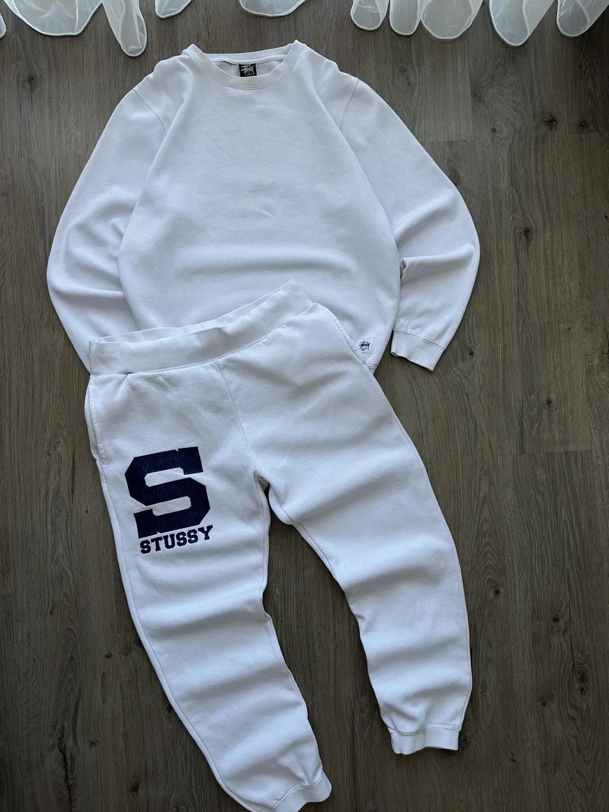 Stussy × Vintage Vintage Stussy Navy White Big Logo Tracksuit Size US XL / EU 56 / 4 - 2 Thumbnail
