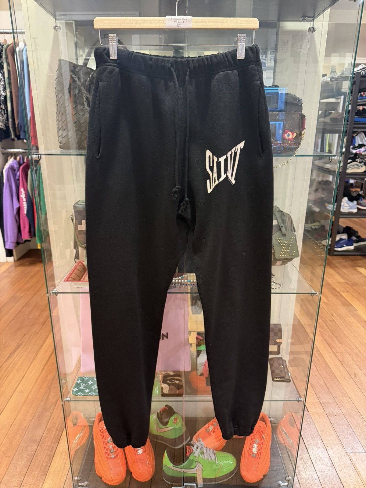 Saint Michael Saint Michael White Ribbon Sweatpants - Black Size US 30 / EU 46 - 1 Thumbnail