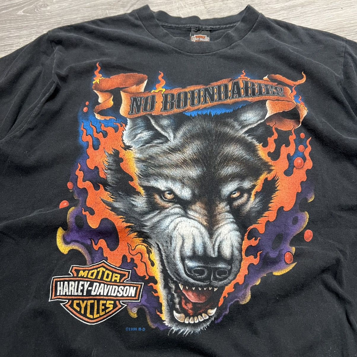 Vintage 1996 Harley Davidson wild Flames t shirt sturgis