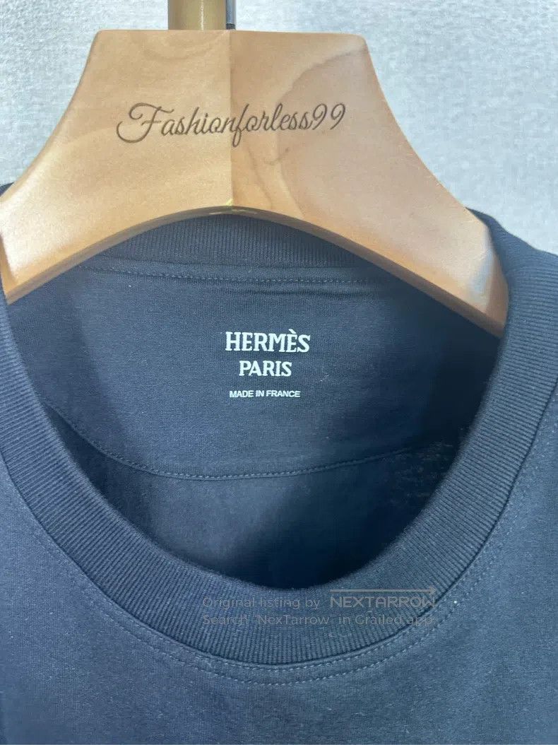 Hermes Hermes Black pure cotton T-shirt Size S / US 4 / IT 40 - 4 Thumbnail