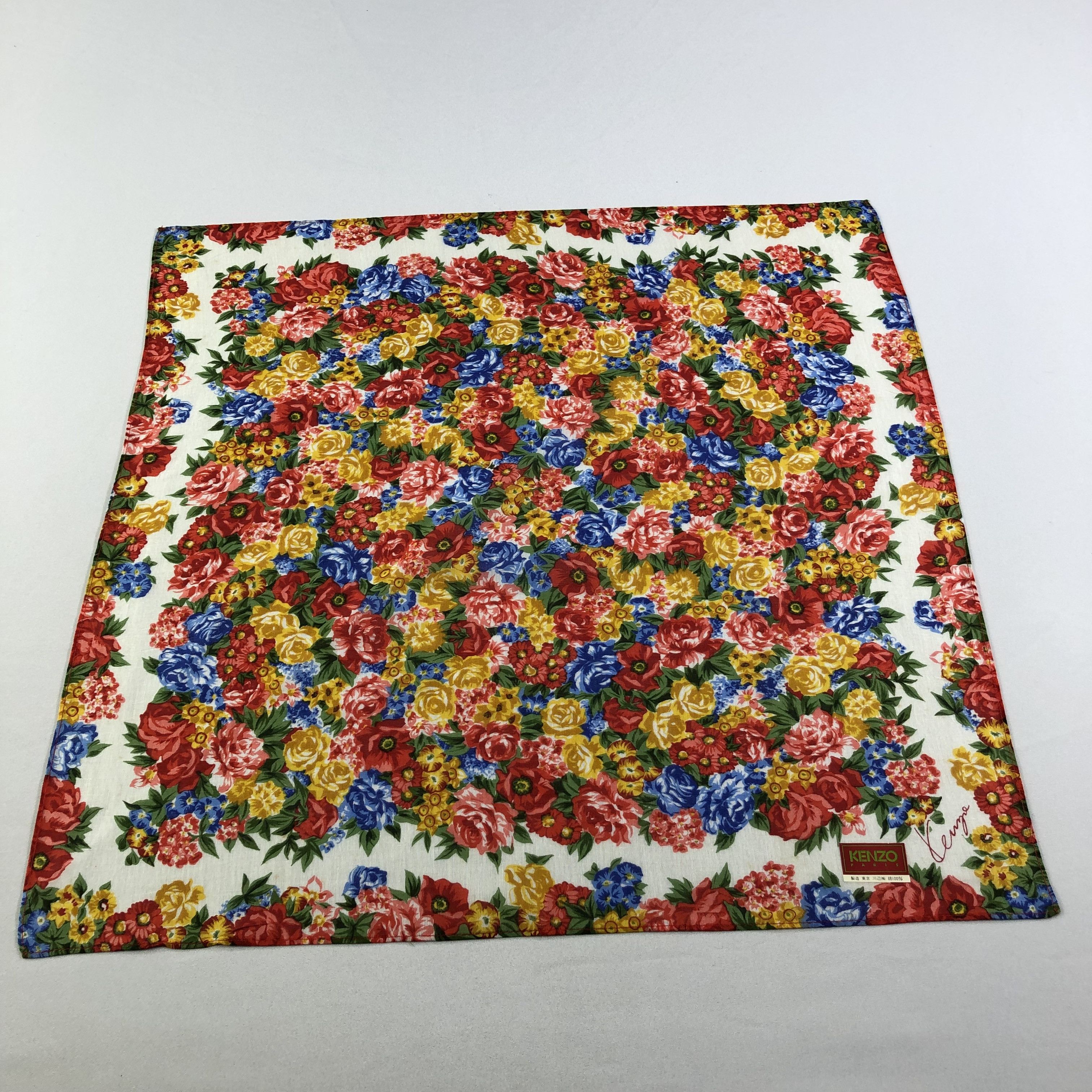 Kenzo Kenzo Floral Handkerchief Neckerchief Bandana H1903 Size ONE SIZE - 2 Thumbnail