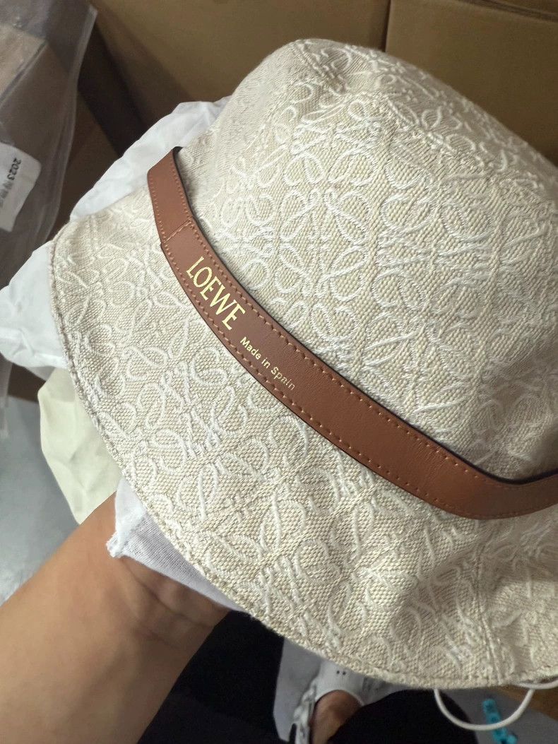 Loewe LOEWE size 57 Cotton bucket hat with embossed logo leather Size ONE SIZE - 6 Thumbnail