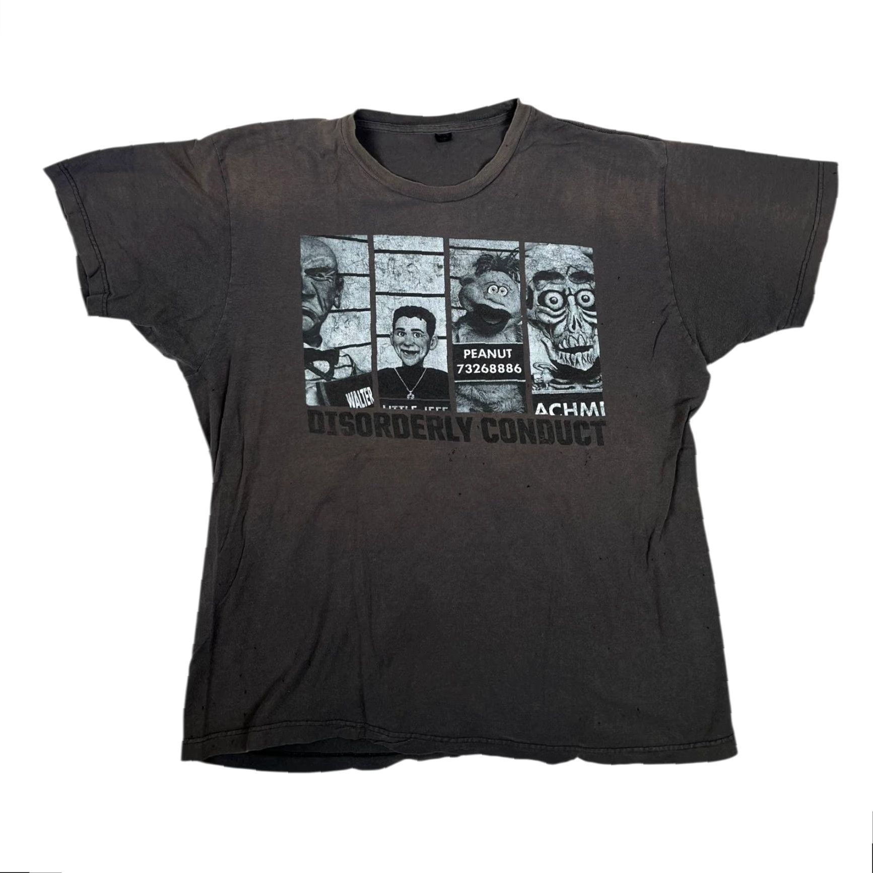 Peanuts Jeff Dunham Disorderly Conduct Tour Graphic T-Shirt Mens XL Black Walter Peanut Achmed Crew Neck Short Sleeve Size US XL / EU 56 / 4 - 2 Thumbnail