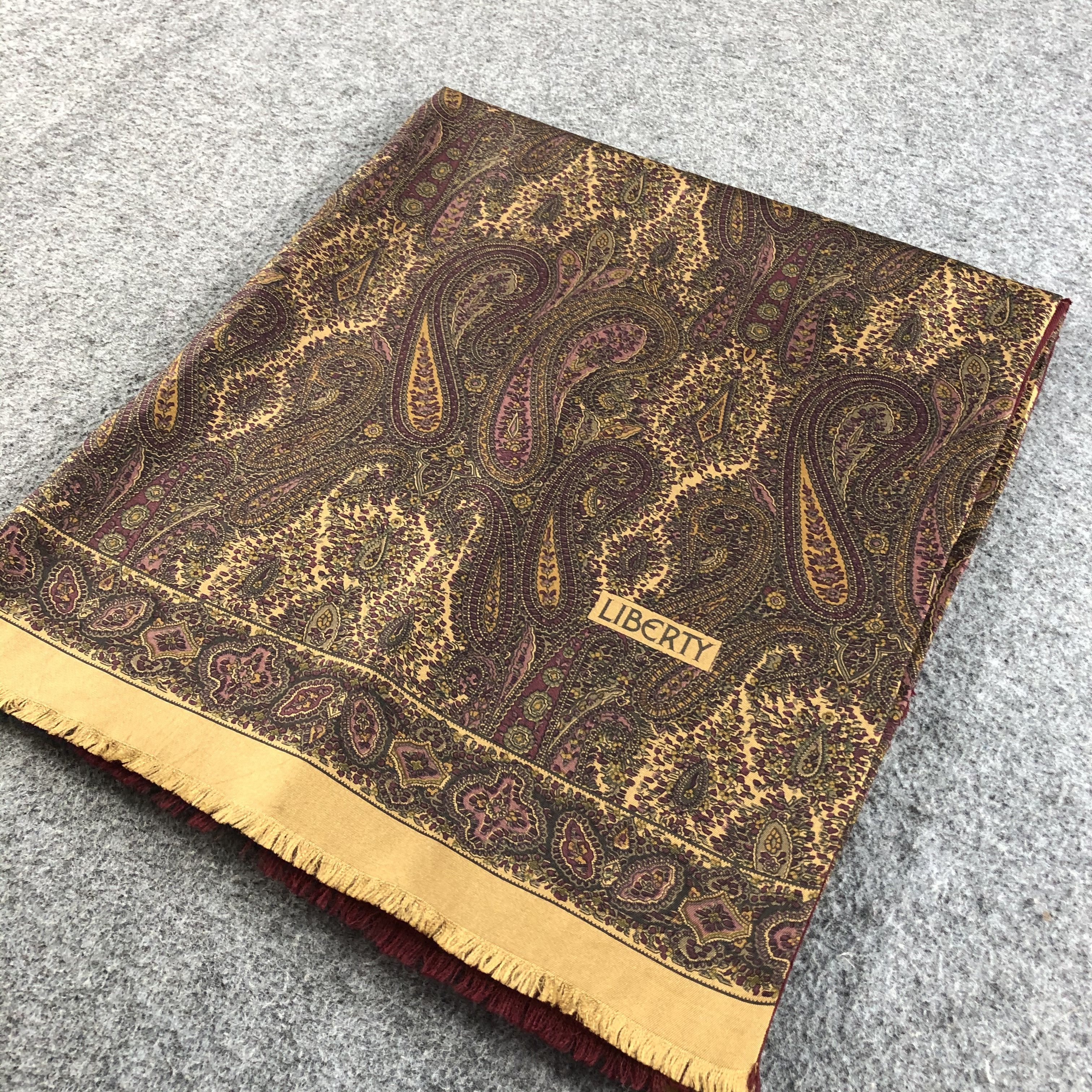 Liberty Liberty Paisley Wool Silk Scarf Muffler V757 Size ONE SIZE - 3 Thumbnail