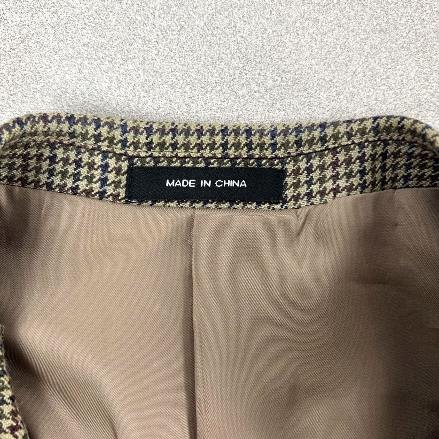Chaps Chaps Sport Coat Silk 100% Brown Houndstooth 48L Single-Breasted Two-Button Jacket Mens Size US M / EU 48-50 / 2 - 4 Thumbnail